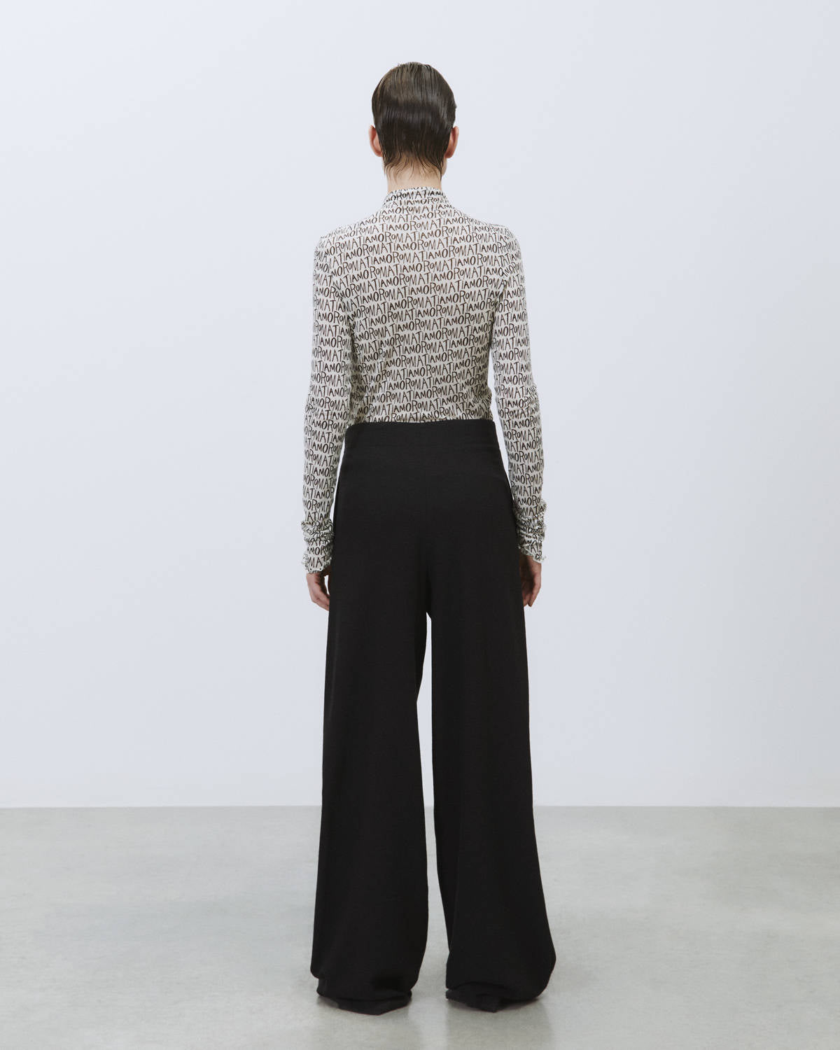 WIDE LEG WOOL TROUSERS