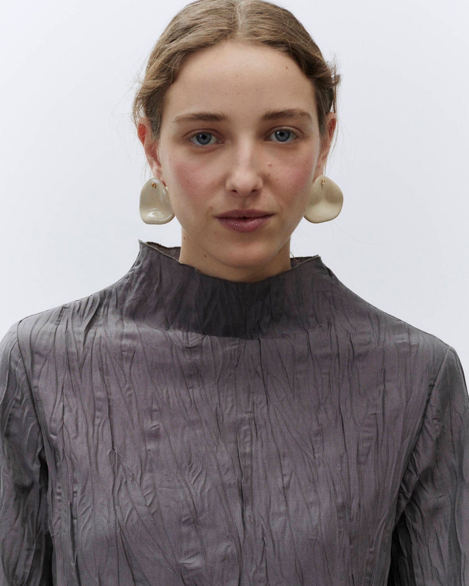 LONG CRINKLE SILK DRESS