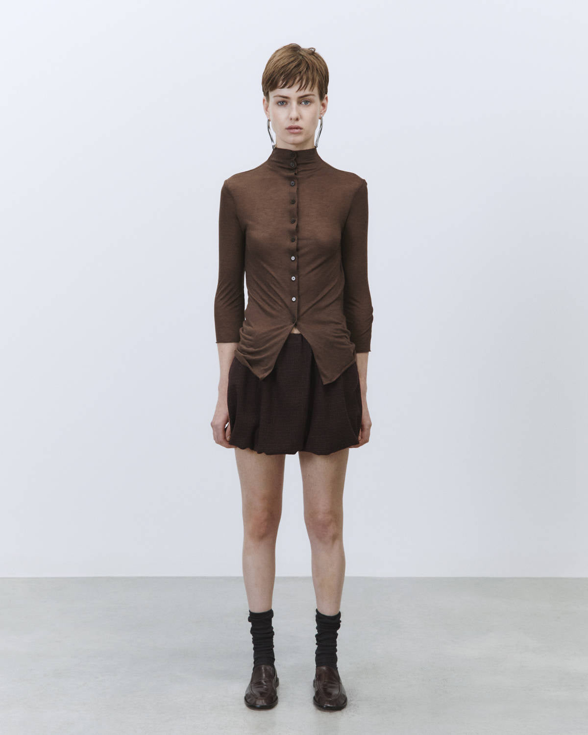 HIGH NECK JERSEY SWEATER