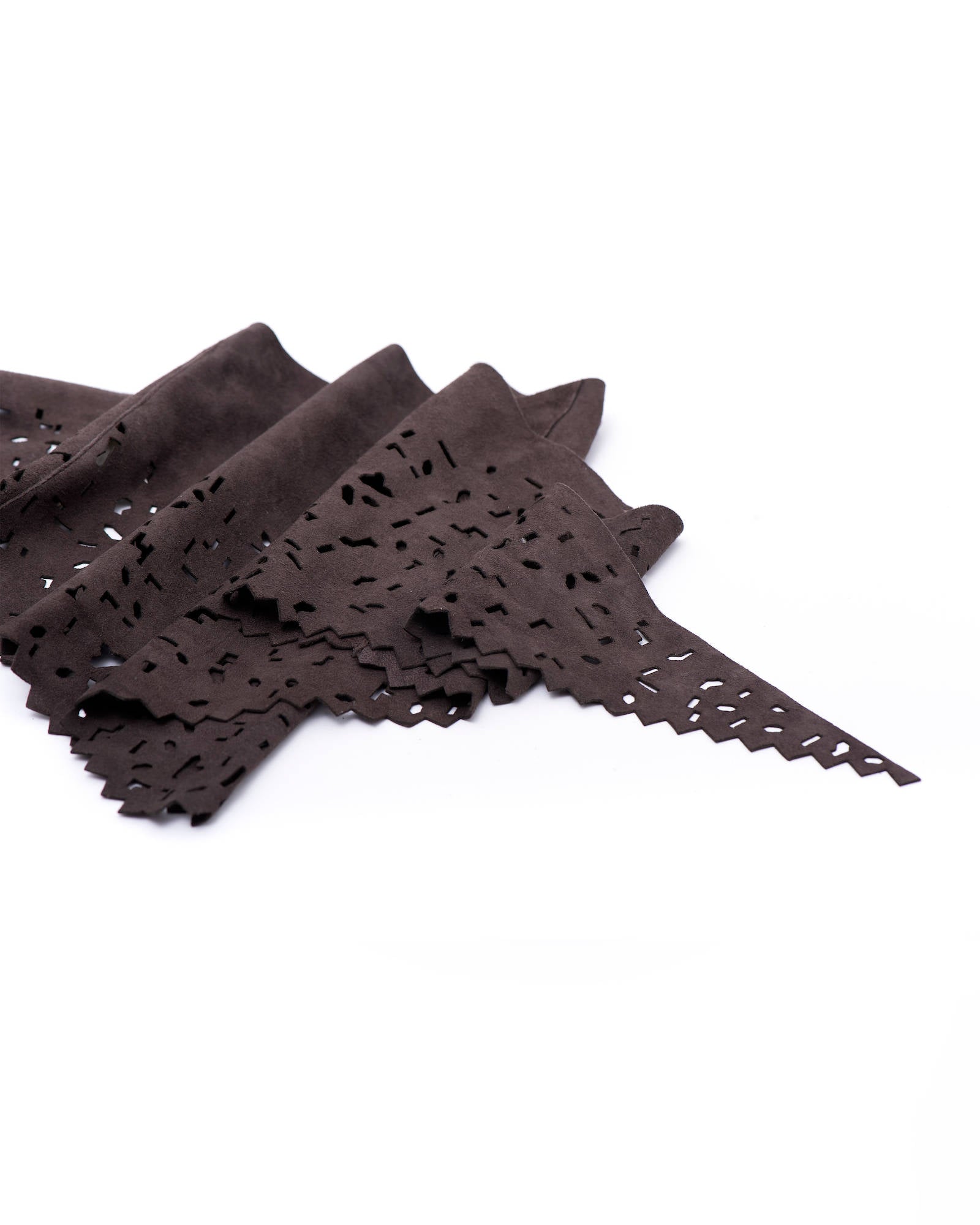 LASER-CUT SUEDE SCARF
