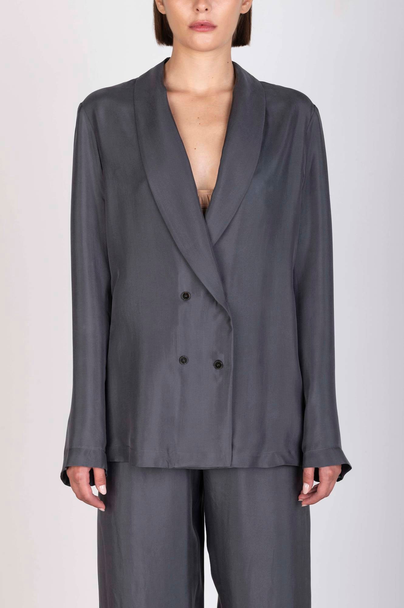 SLIP-ON ENZYMATED TWILL BLAZER