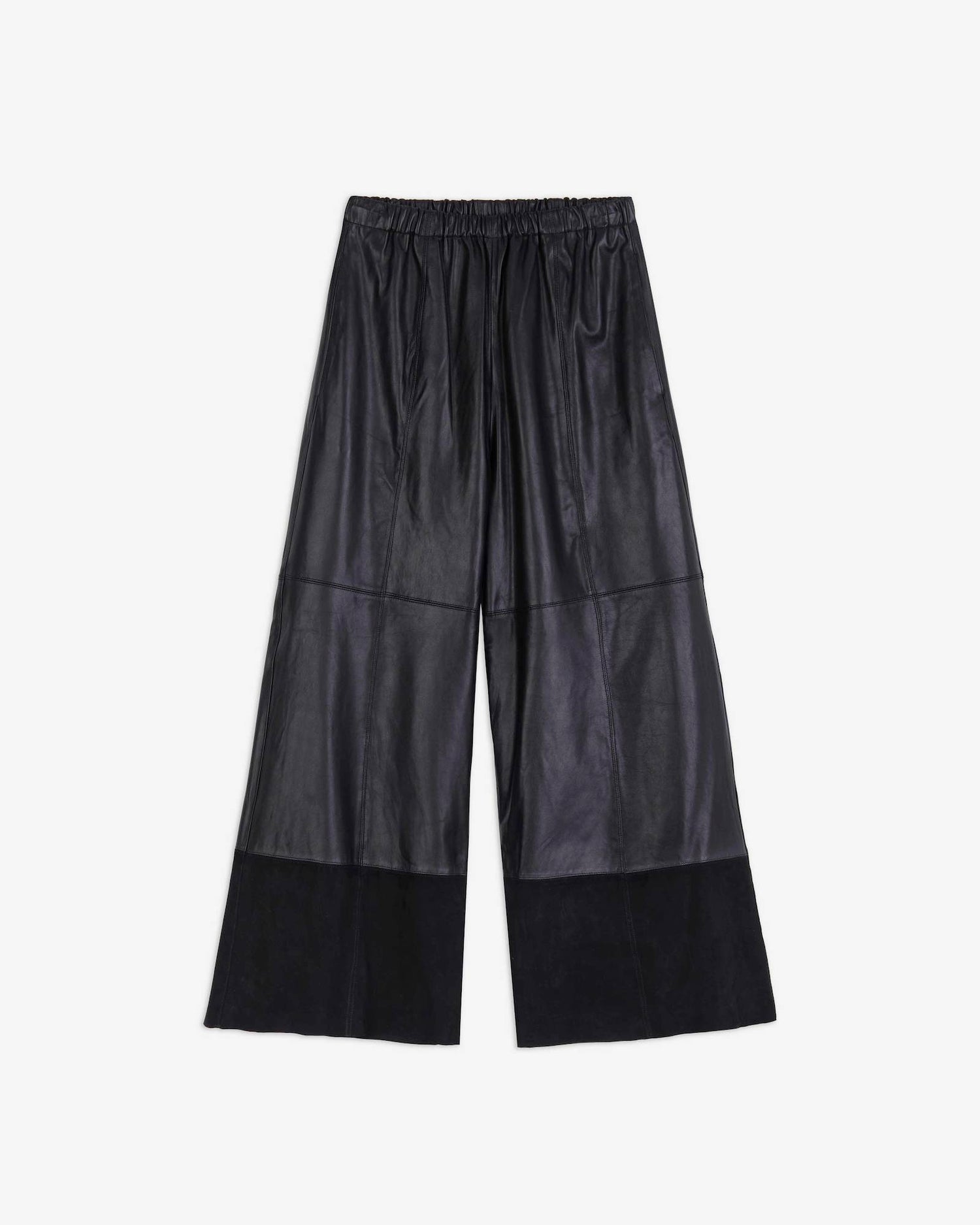 LEATHER AND SUEDE TROUSERS