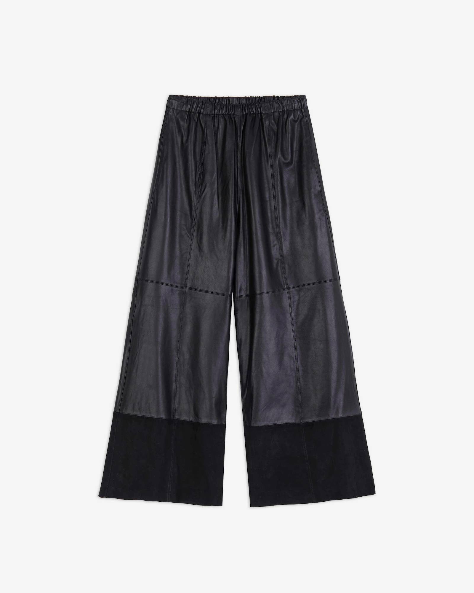 LEATHER AND SUEDE TROUSERS