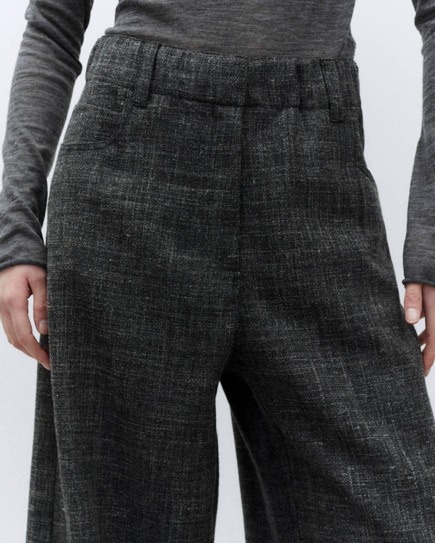 PALAZZO PANTS IN GRANIGLIA WOOL