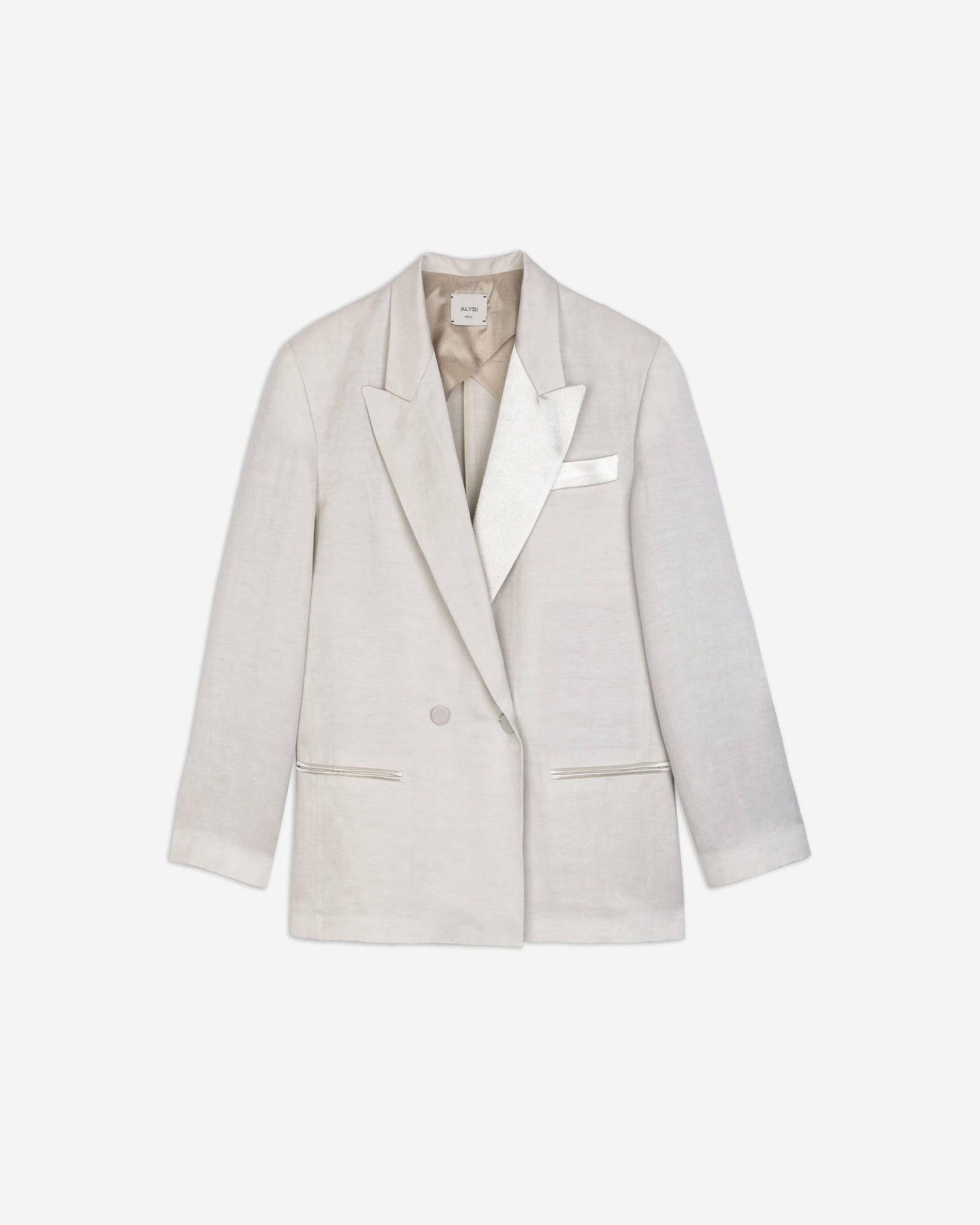 DOUBLE-BREASTED LINEN BLAZER
