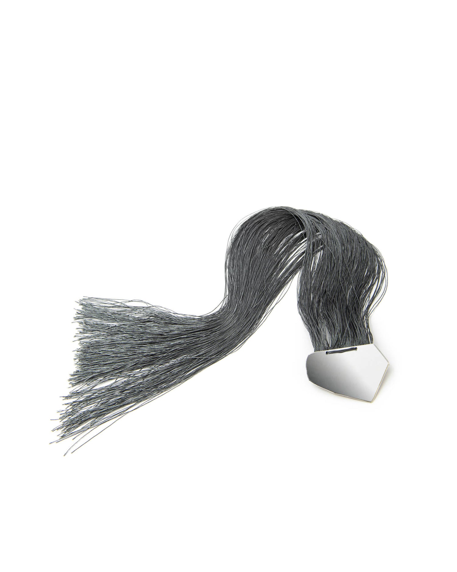 PLAQUE BROOCH WITH FRINGES
