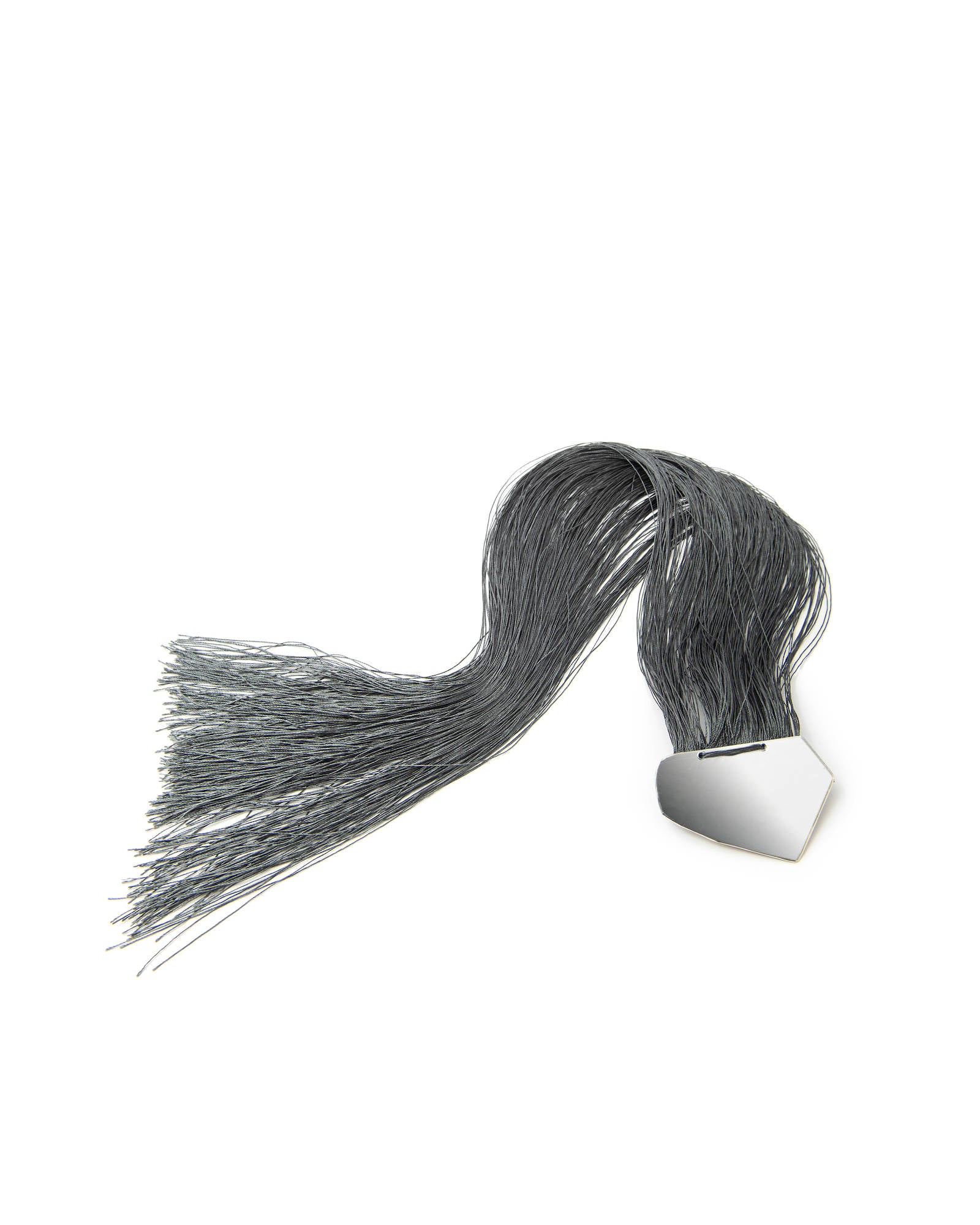 PLAQUE BROOCH WITH FRINGES