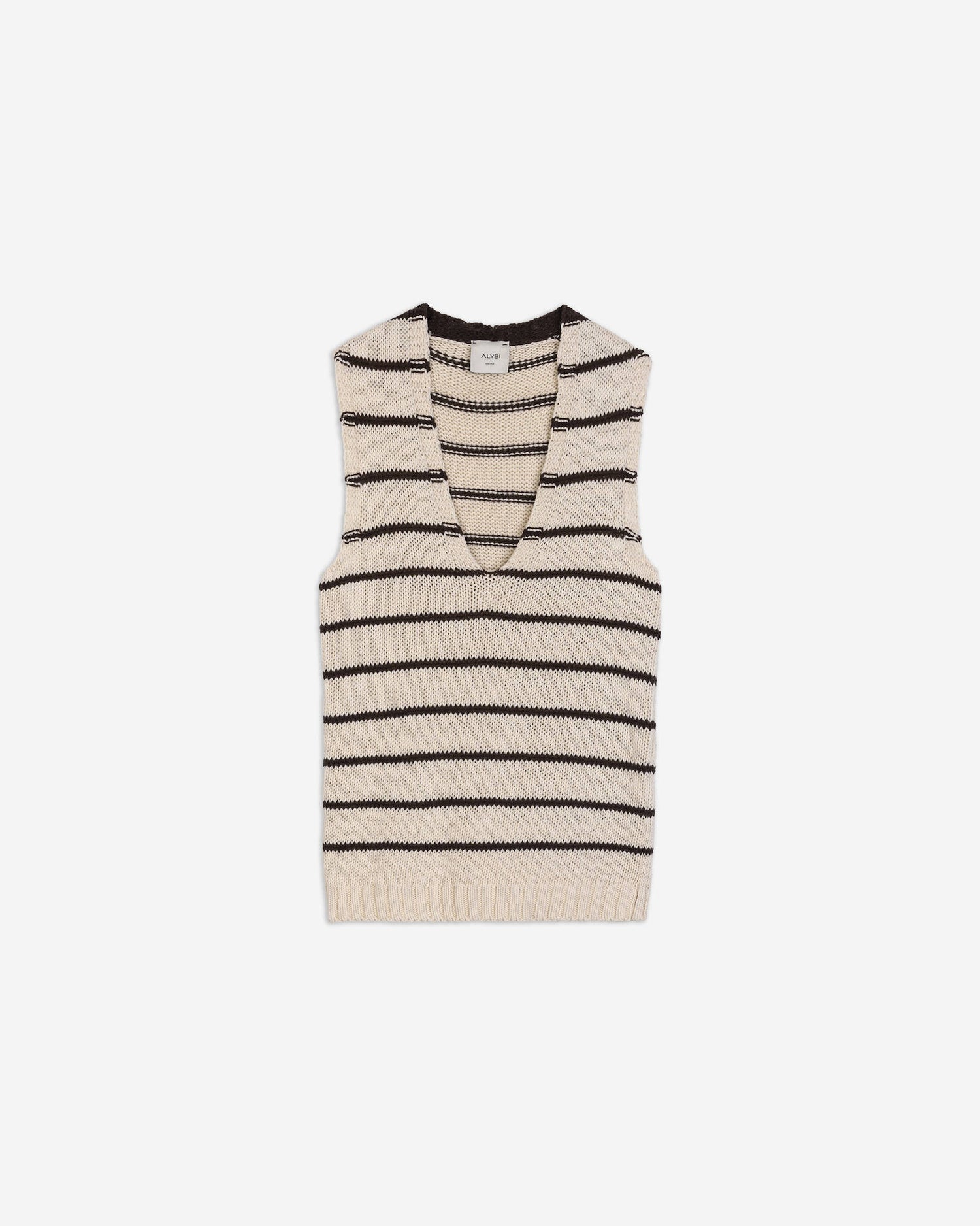 STRIPED KNITTED VEST