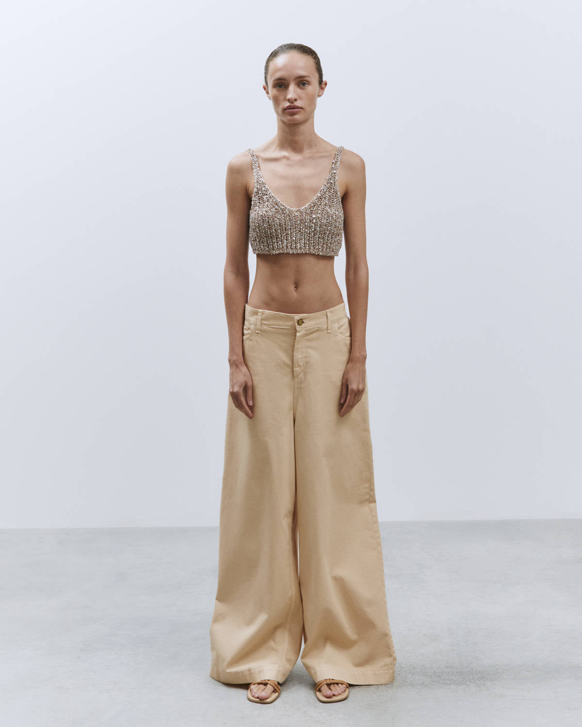 FIVE POCKET WIDE LEG Cream
