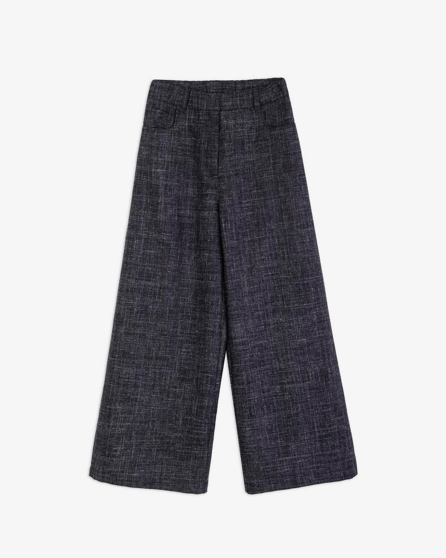 PALAZZO PANTS IN GRANIGLIA WOOL