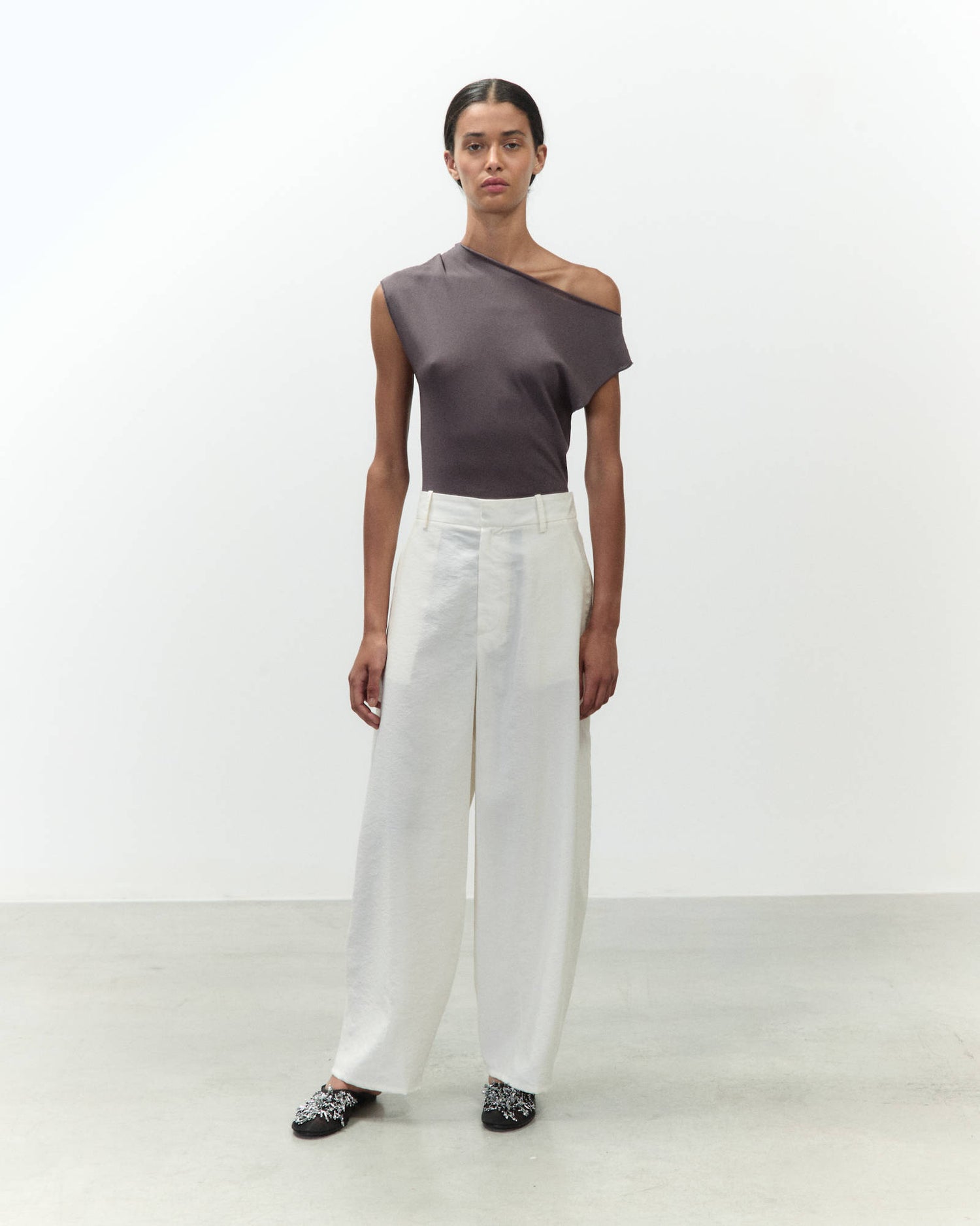 BARREL SILK CANVAS TROUSERS