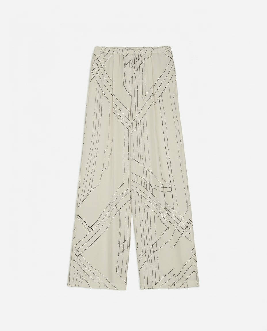 PRINTED SILK TROUSERS