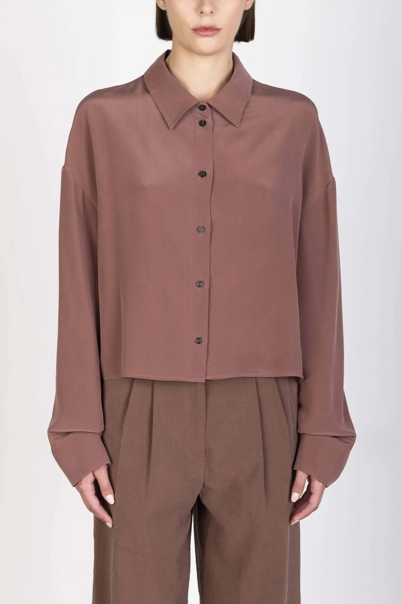 SILK CROPPED SHIRT