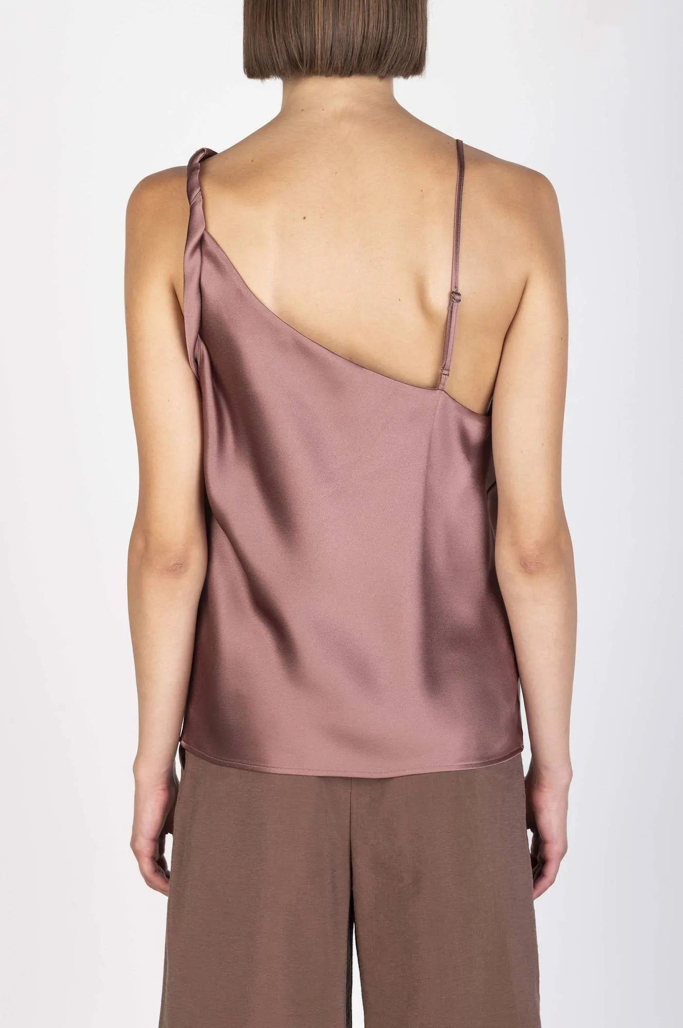 DRAPED SATIN TOP
