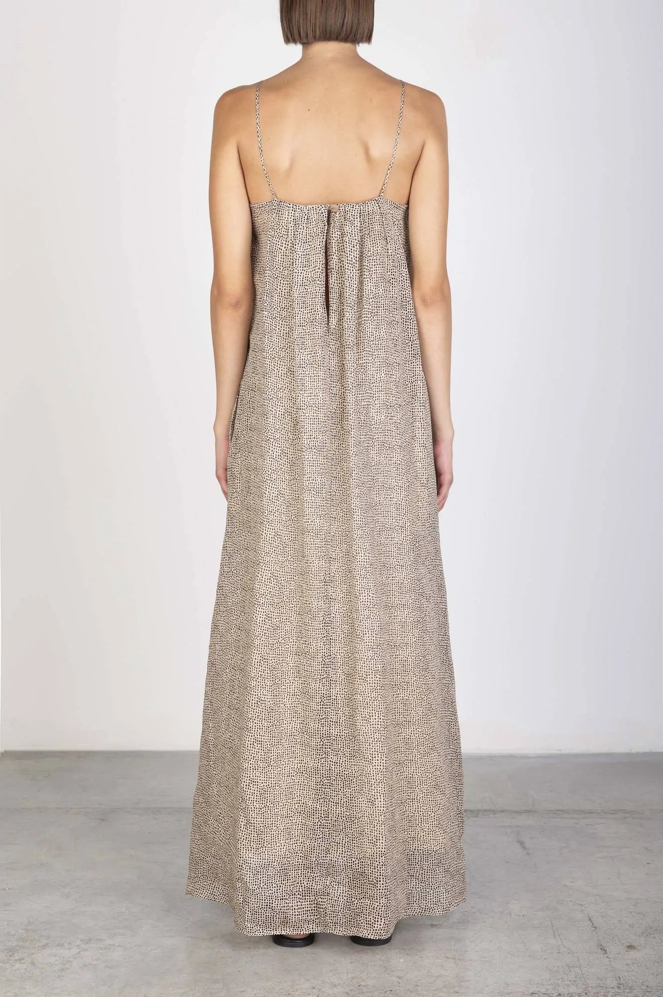 POLKA DOT RAMIE LONG DRESS