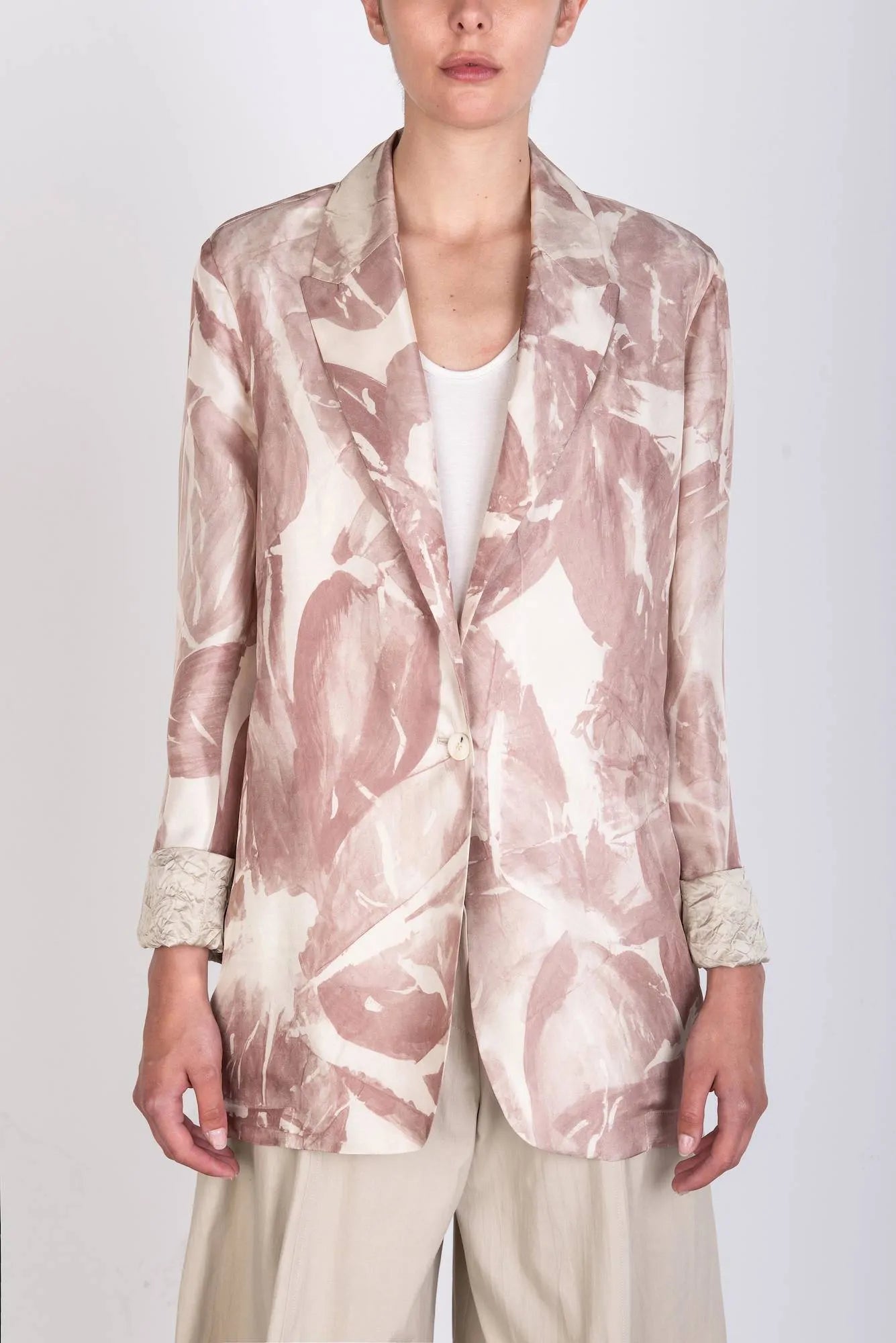 PRINTED SILK BLAZER