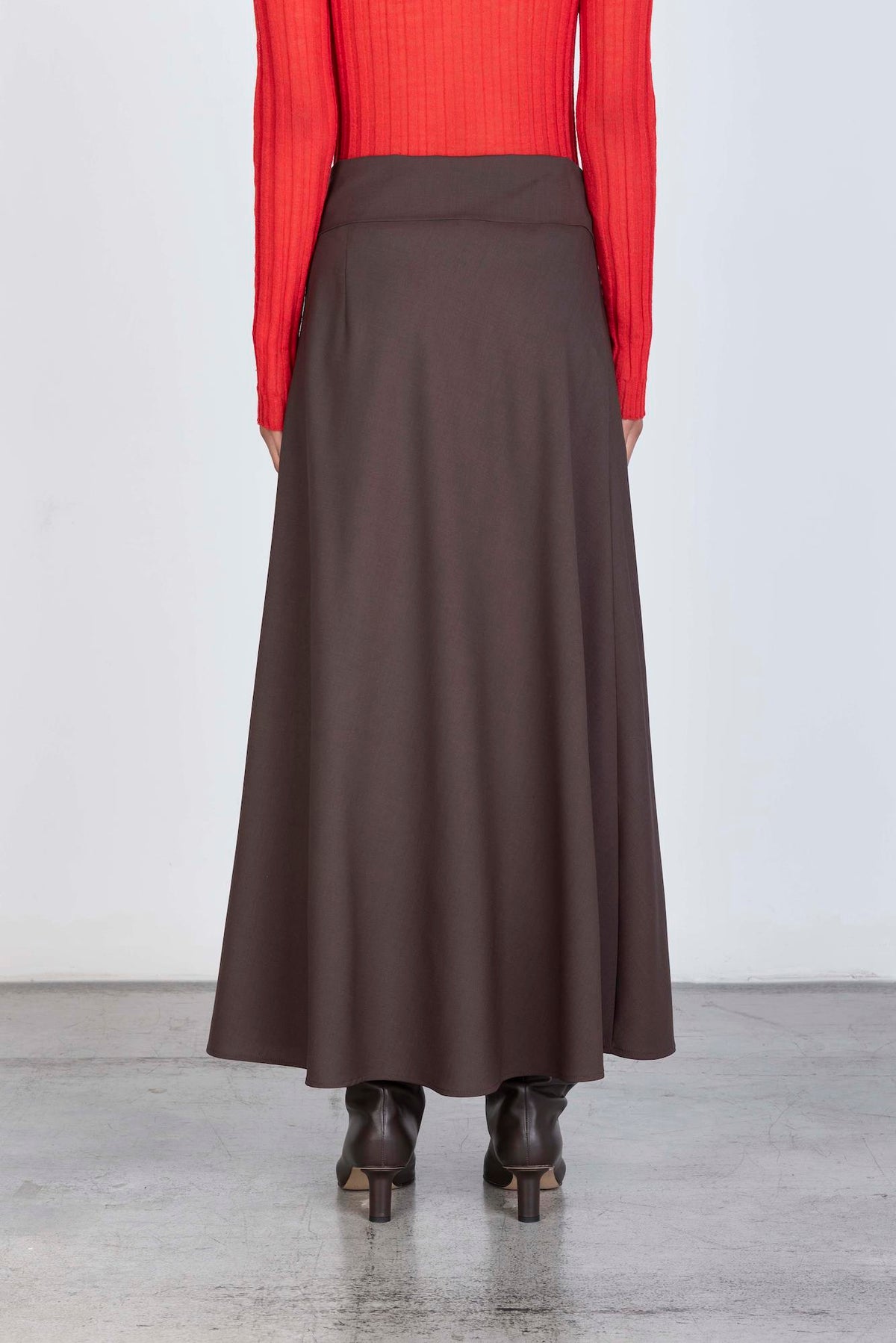 WIDE WOOL SKIRT