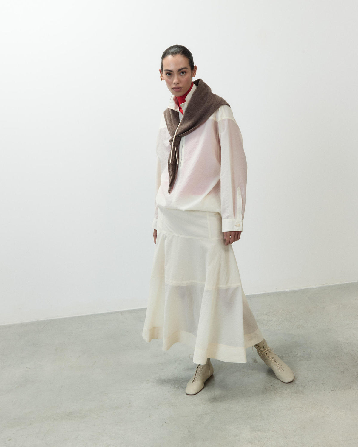 WOOL ORGANZA CIRCLE SKIRT