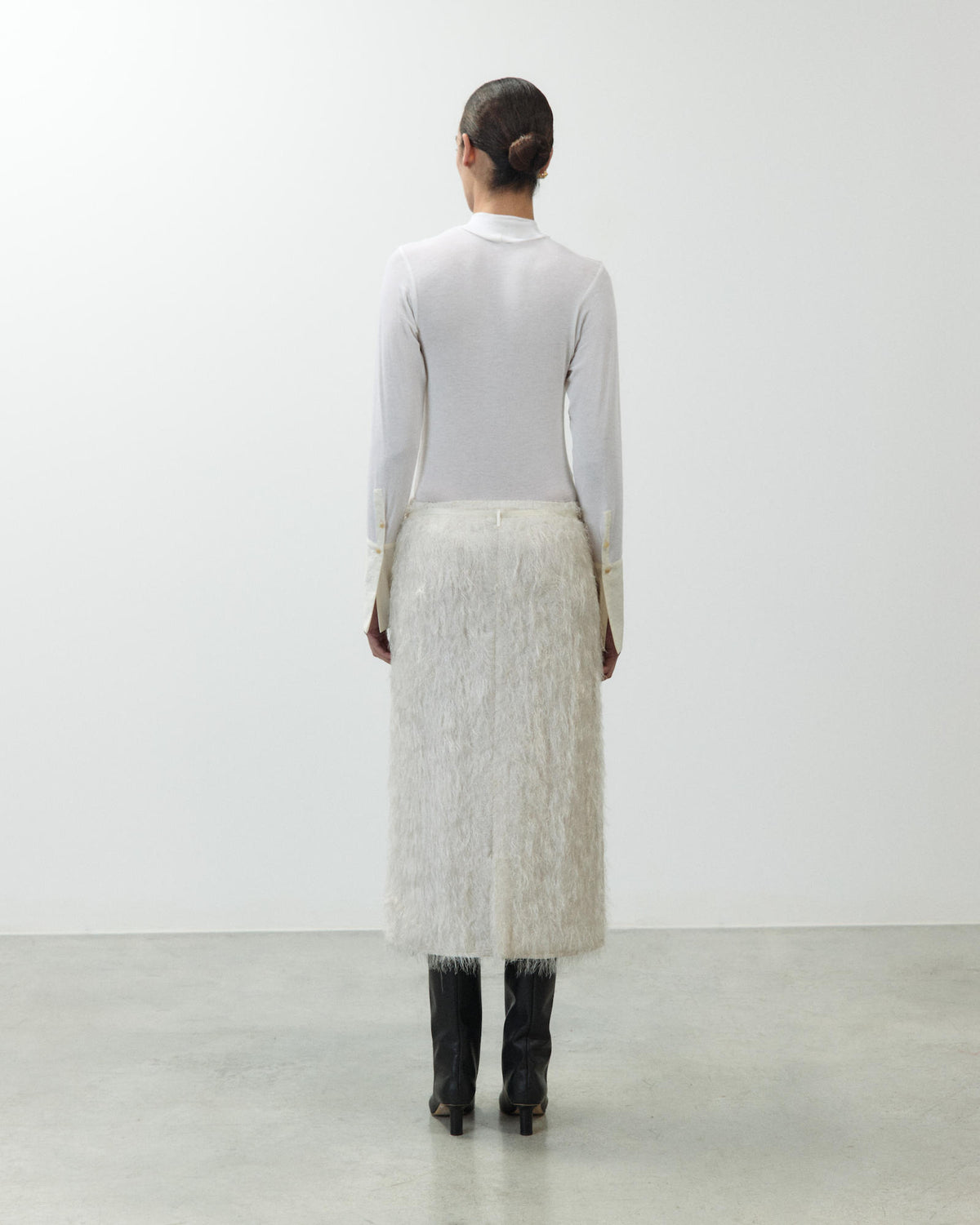 FRINGED MIDI SKIRT