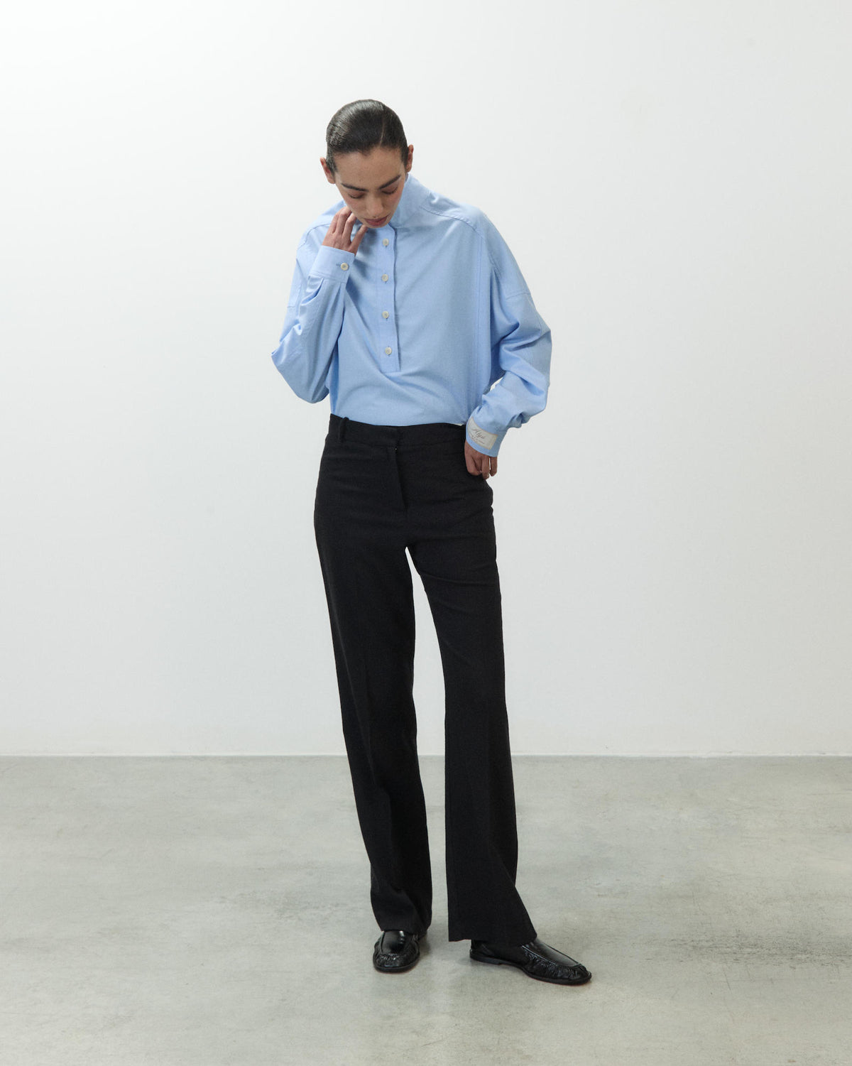 STRETCH WOOL TAILORED TROUSERS