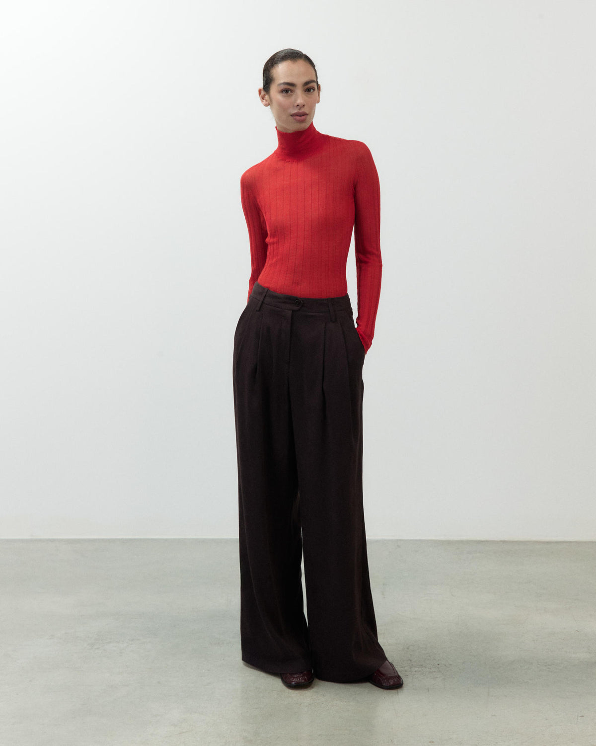 SUEDE EFFECT TROUSERS