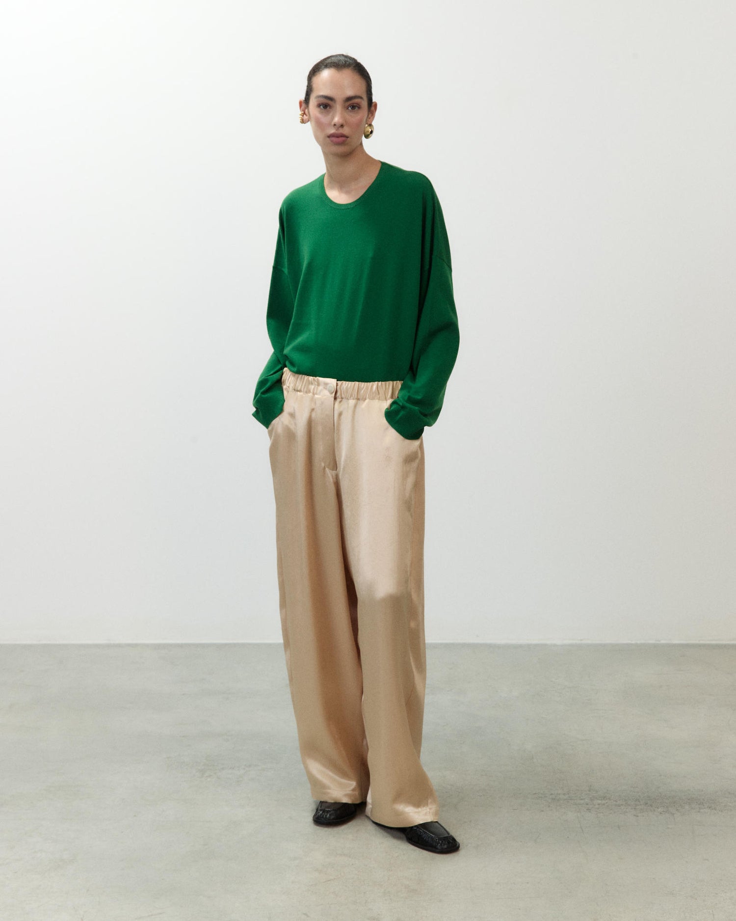 WIDE-LEG SATIN TROUSERS