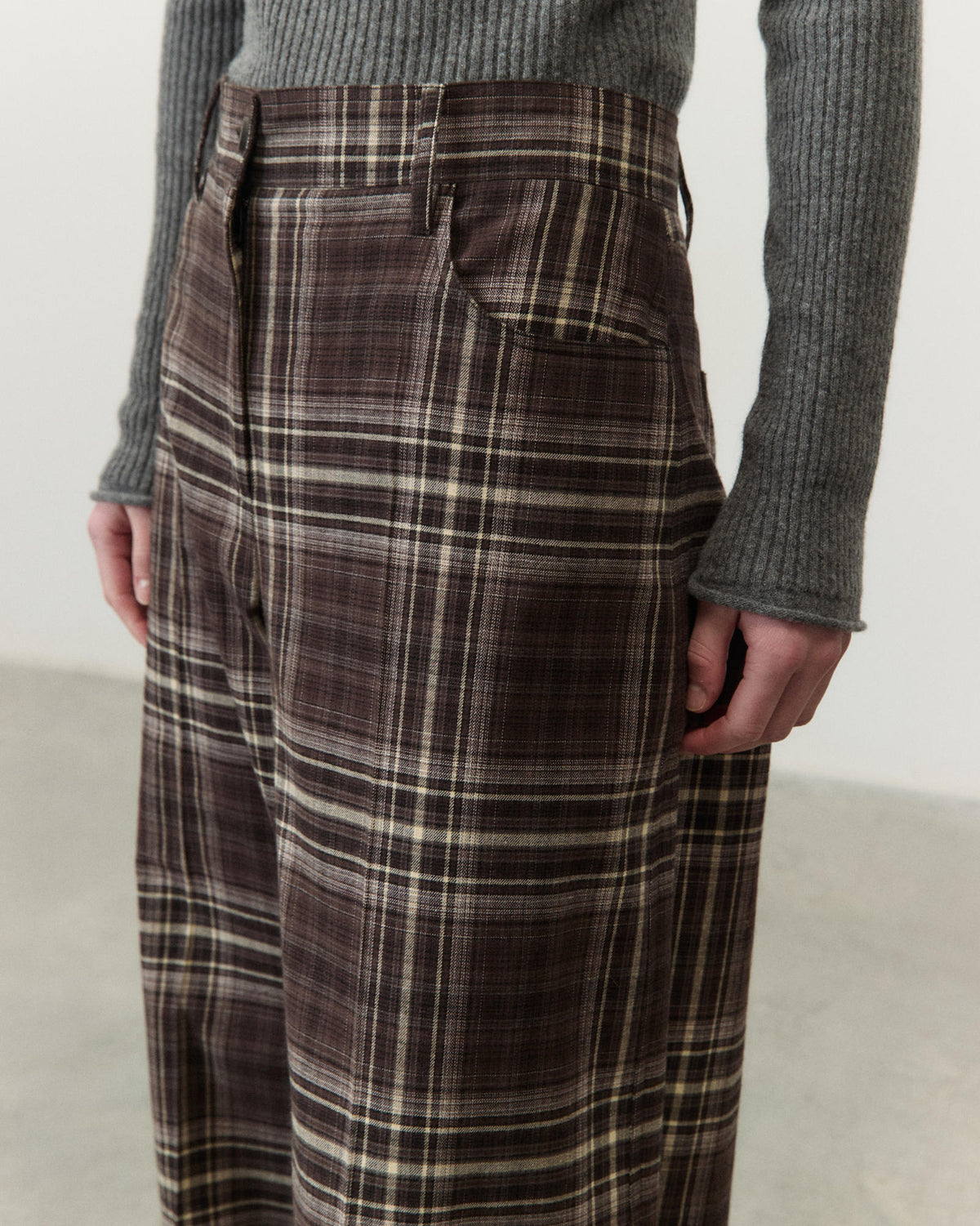 PANTALONE WIDE LEG A QUADRI