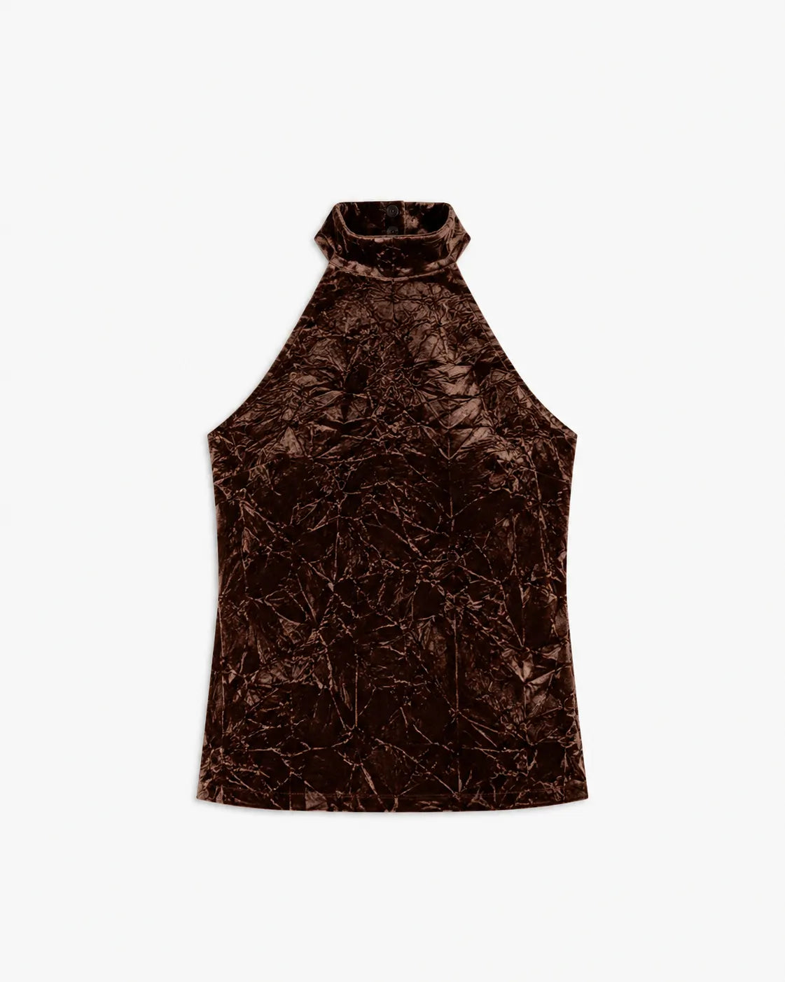 TOP COLLO ALTO VELLUTO CRINKLE
