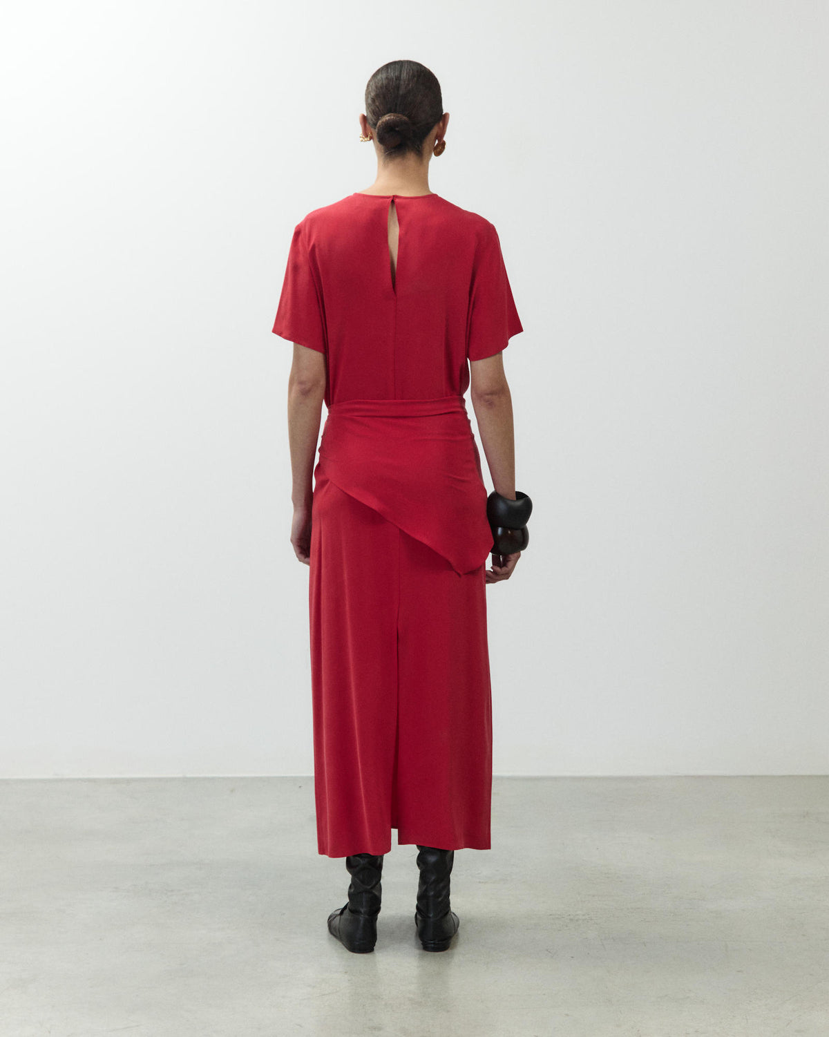 CRÊPE DE CHINE DRESS WITH SCARF