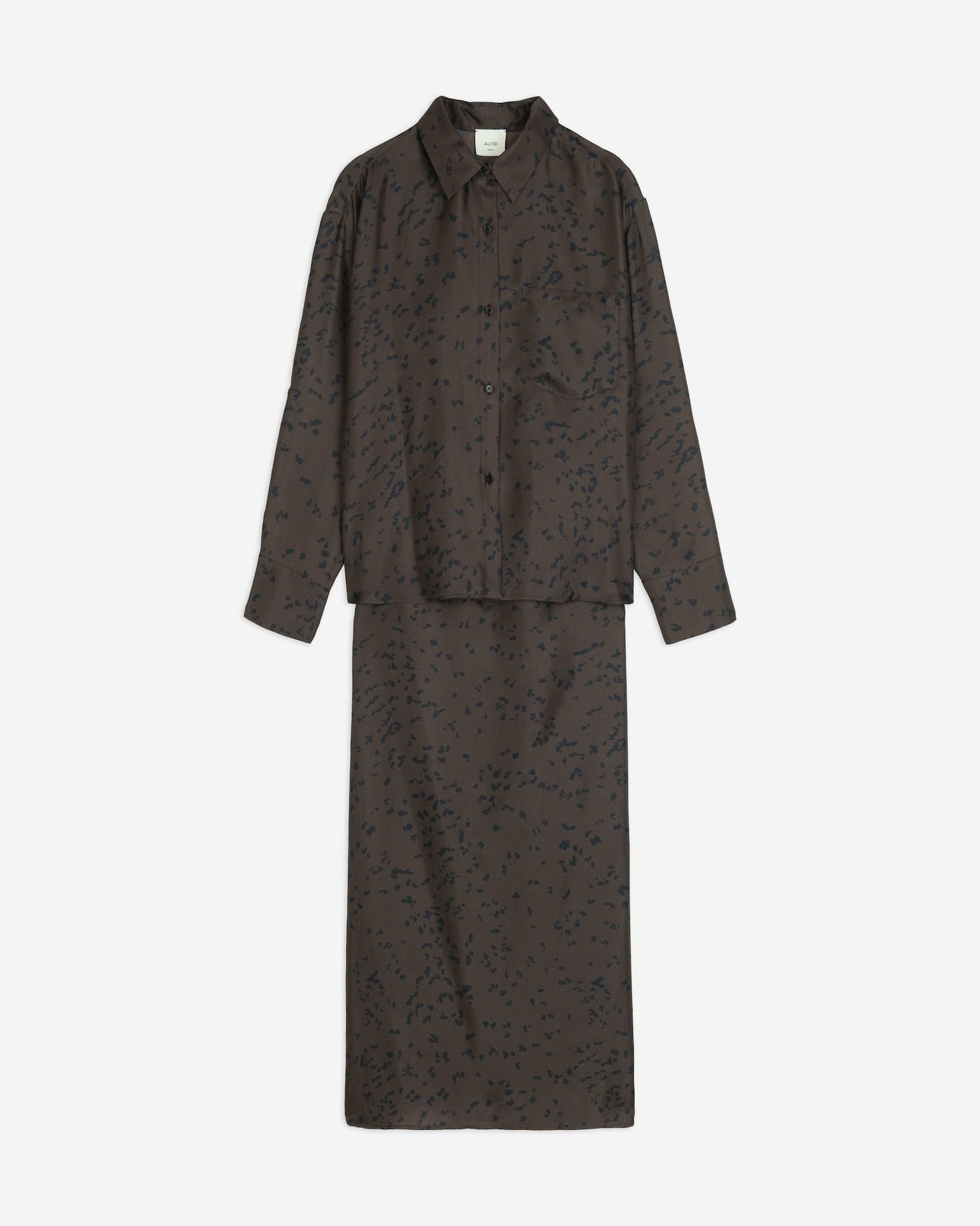 PRINTED SILK SHIRT DRESS