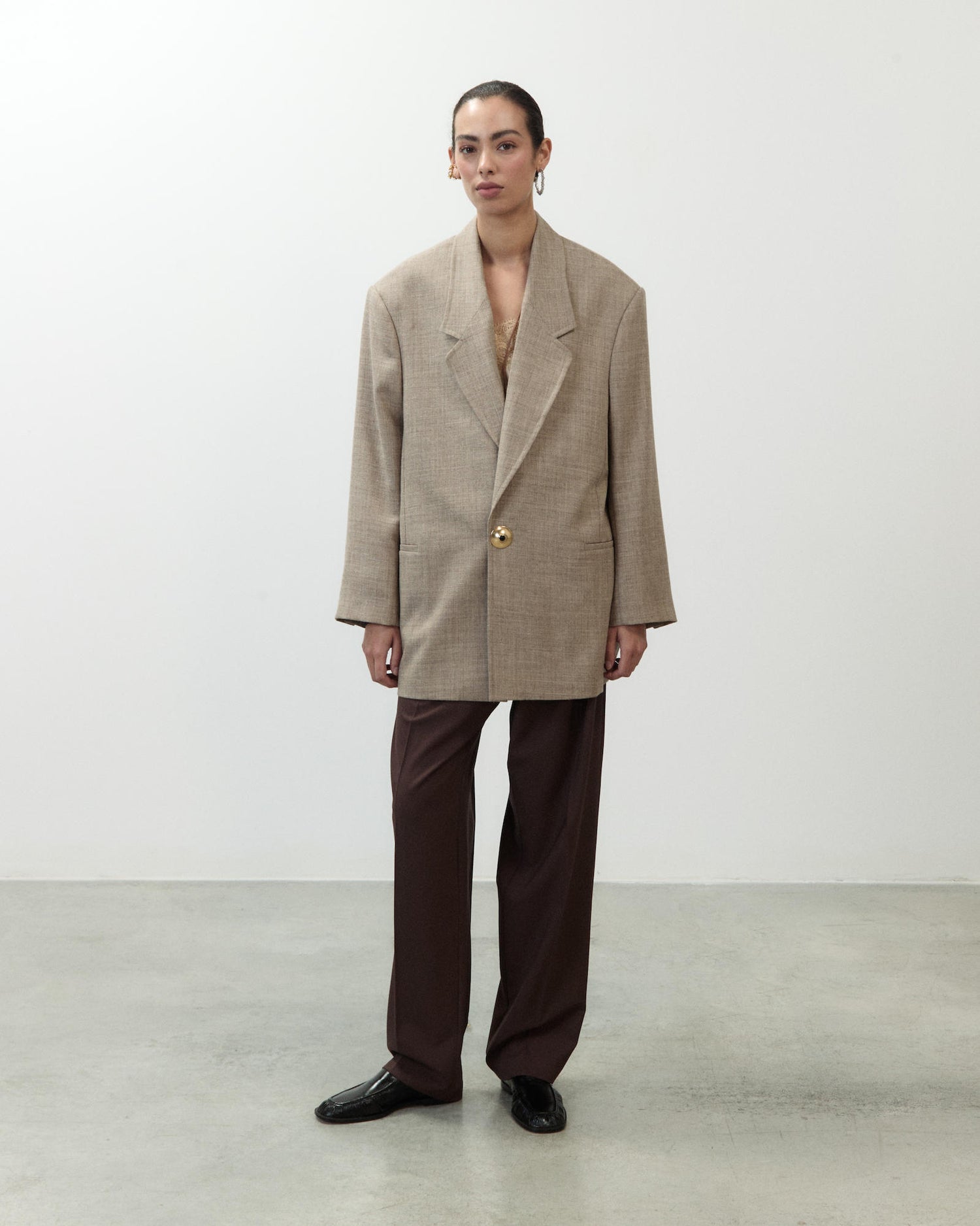 OVERSIZED MELANGE WOOL BLAZER