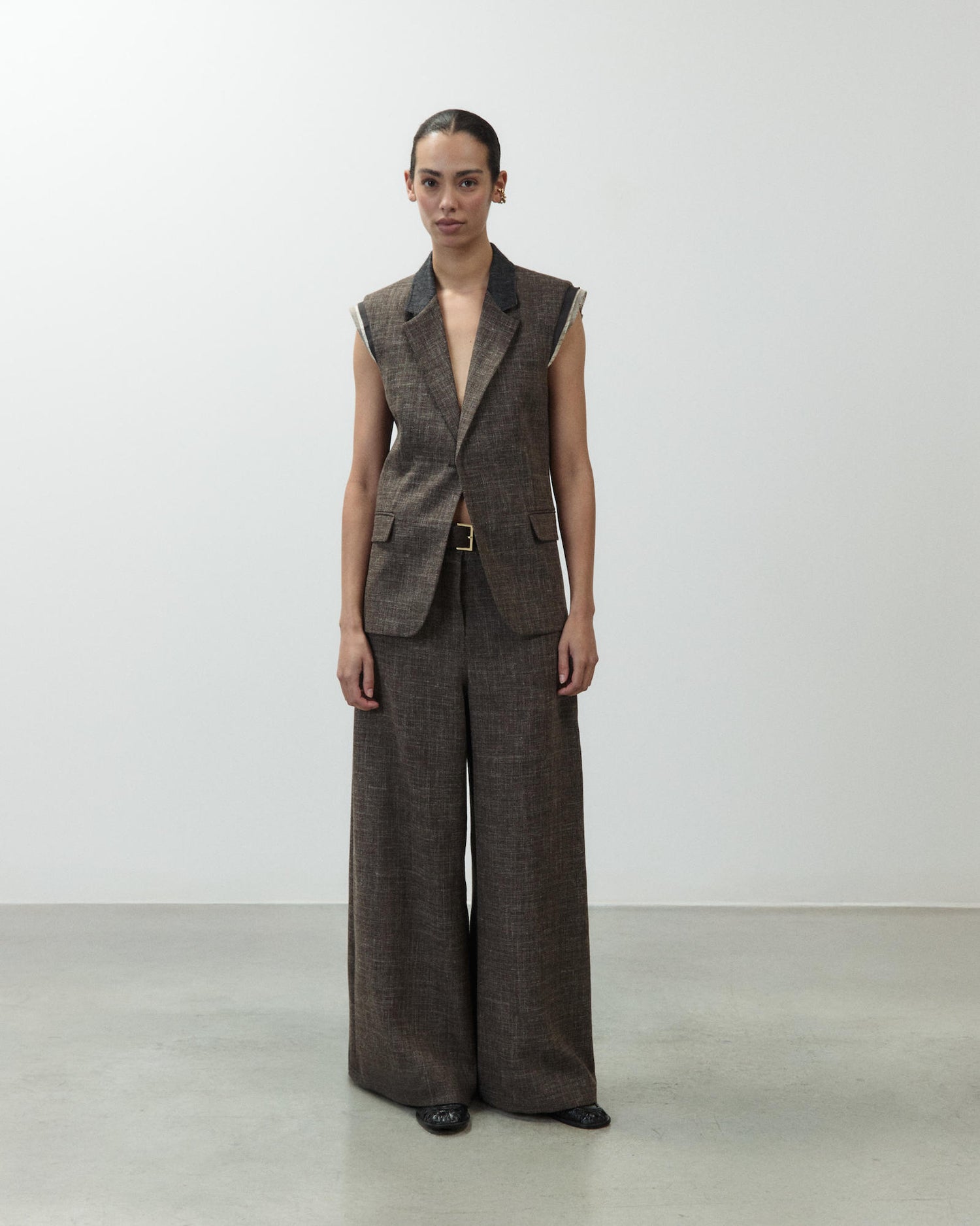 GILET IN LANA MONOPETTO