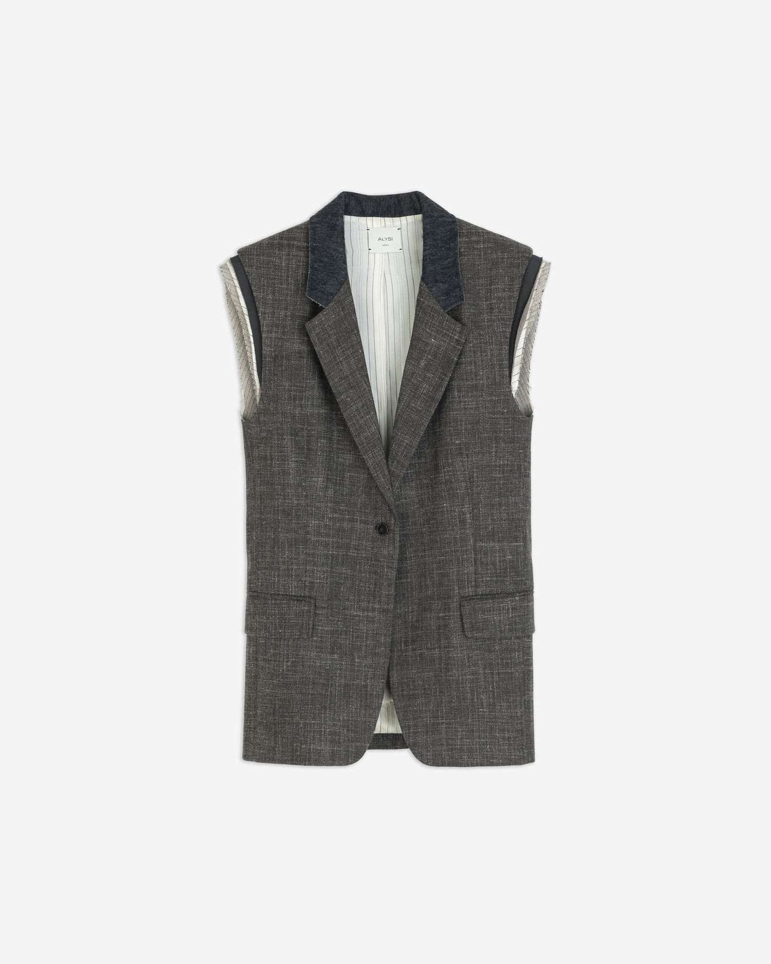 GILET IN LANA MONOPETTO
