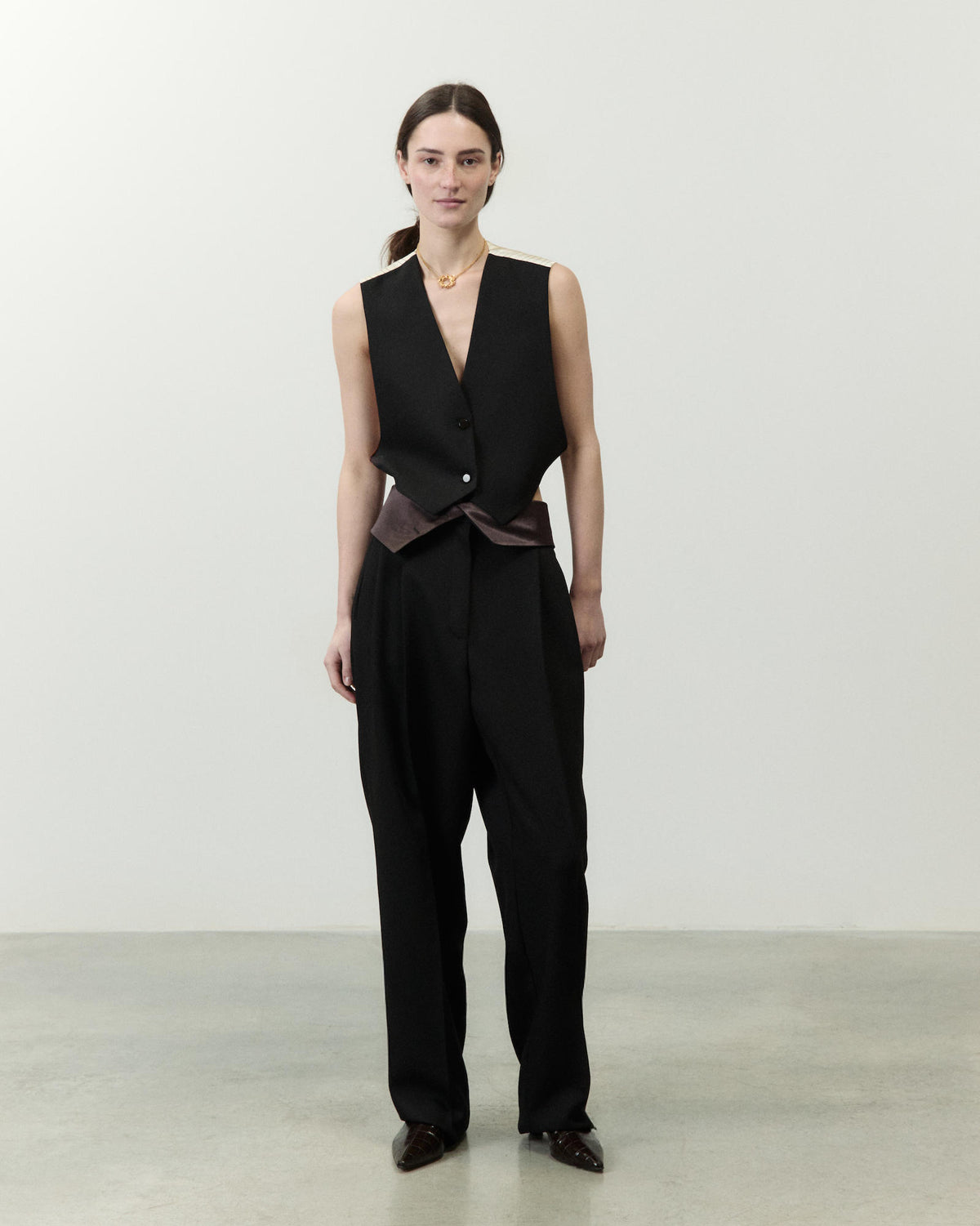 GILET CROPPED IN LANA