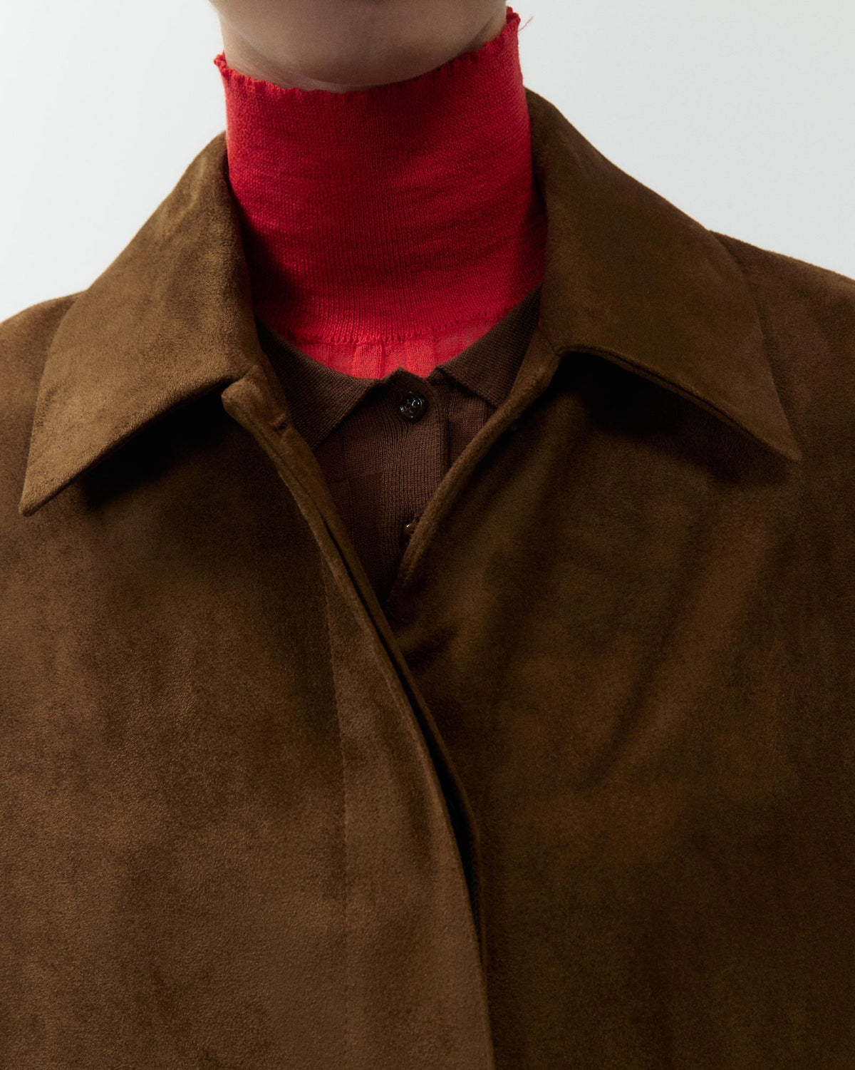 SUEDE-EFFECT TRENCH COAT