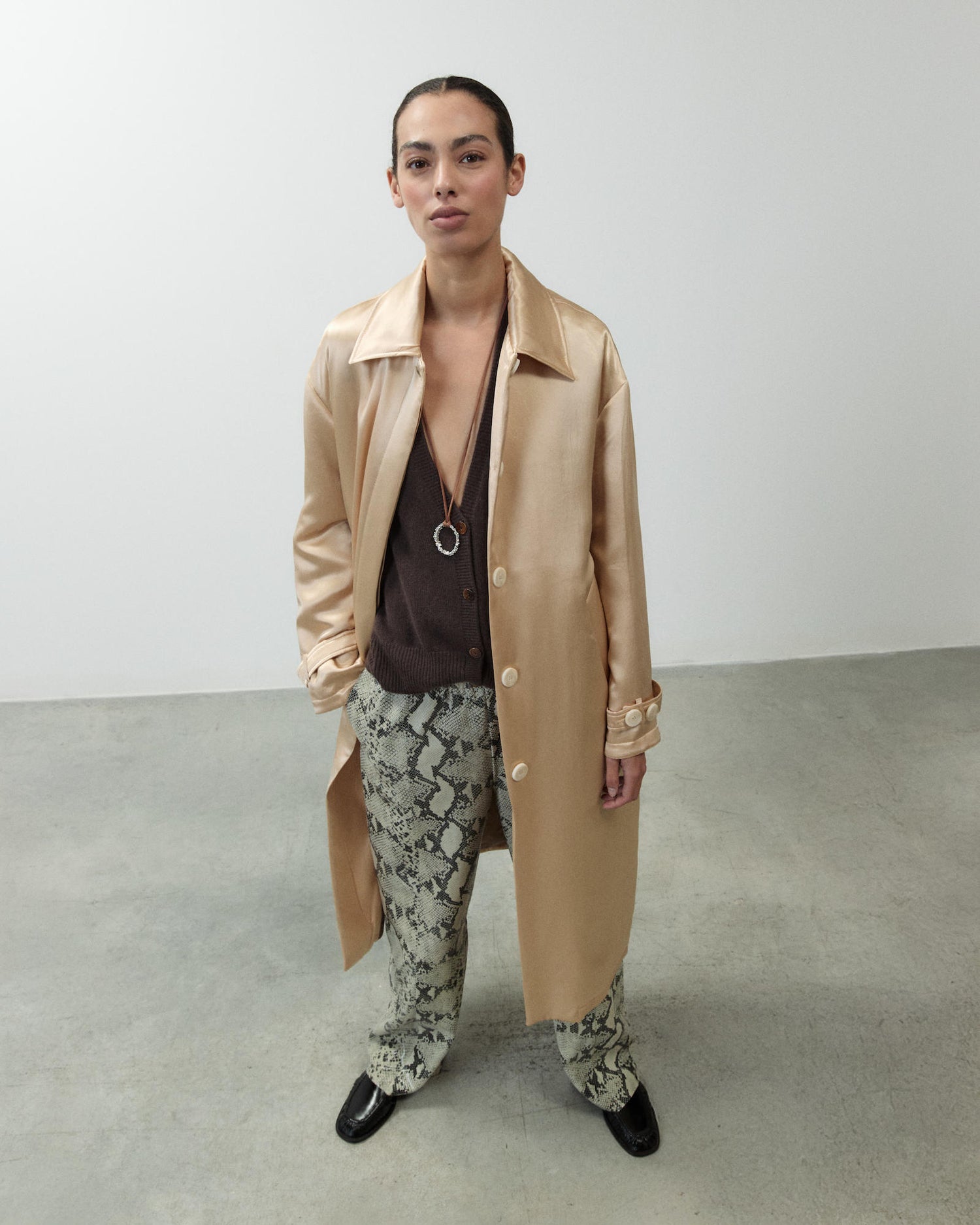 LONG SATIN COAT