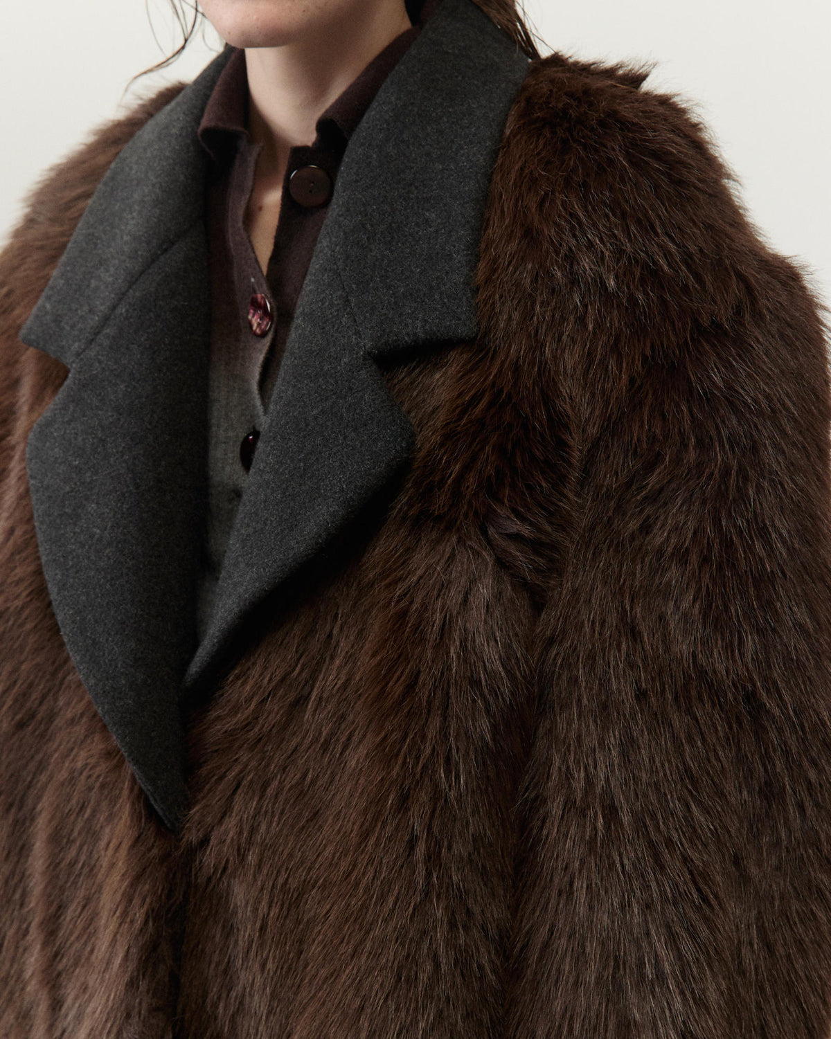 SUPER FUR COAT W/LAPELS