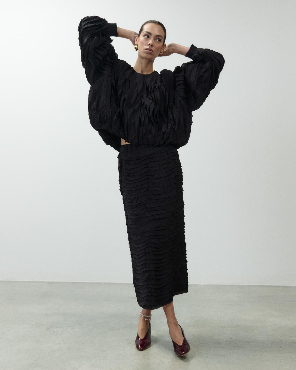 MIDI SKIRT WITH RUFFLES