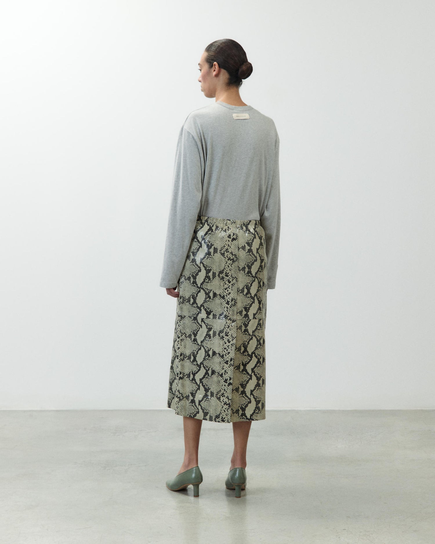 PYTHON PRINT LEATHER SKIRT