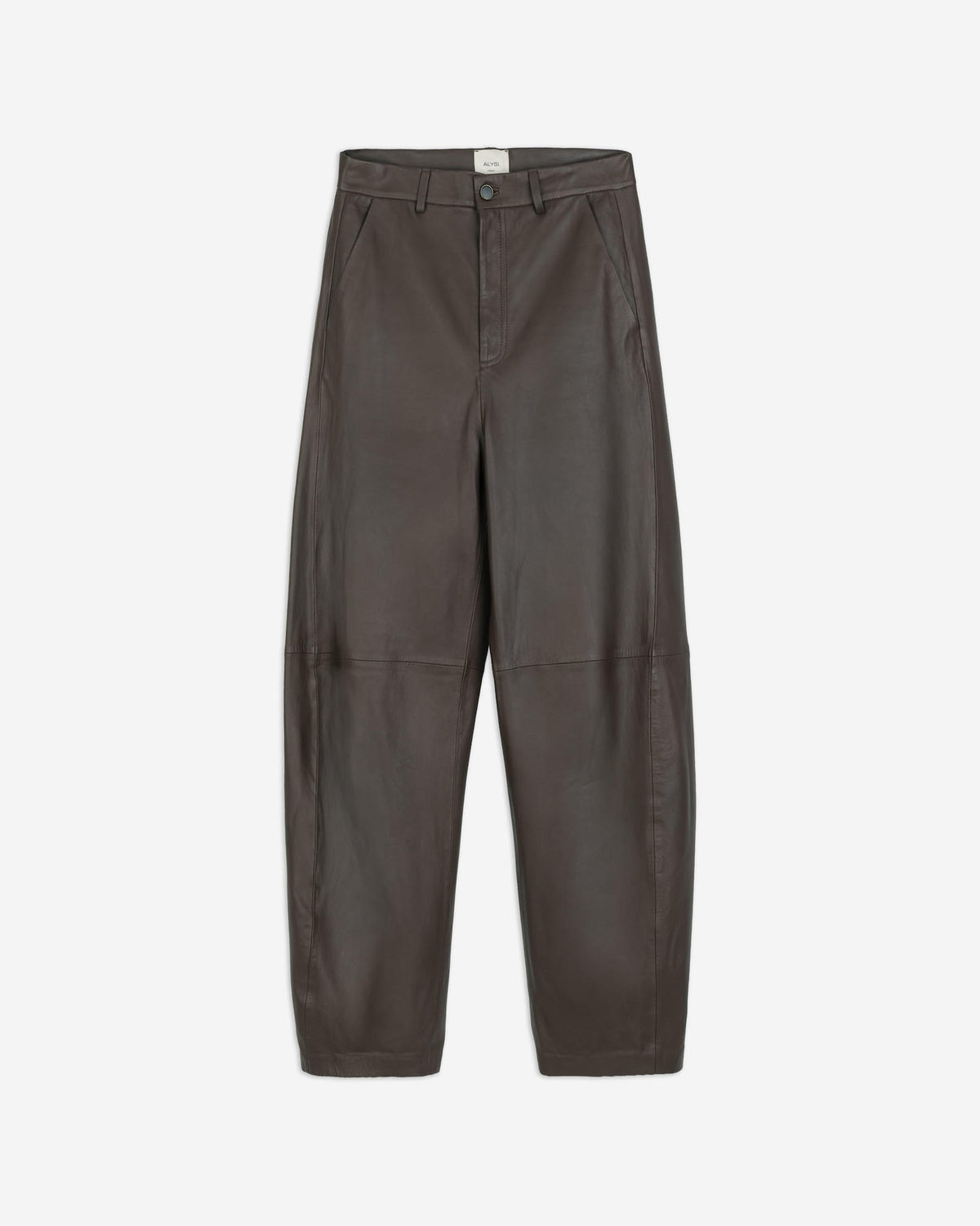 LEATHER BARREL TROUSERS