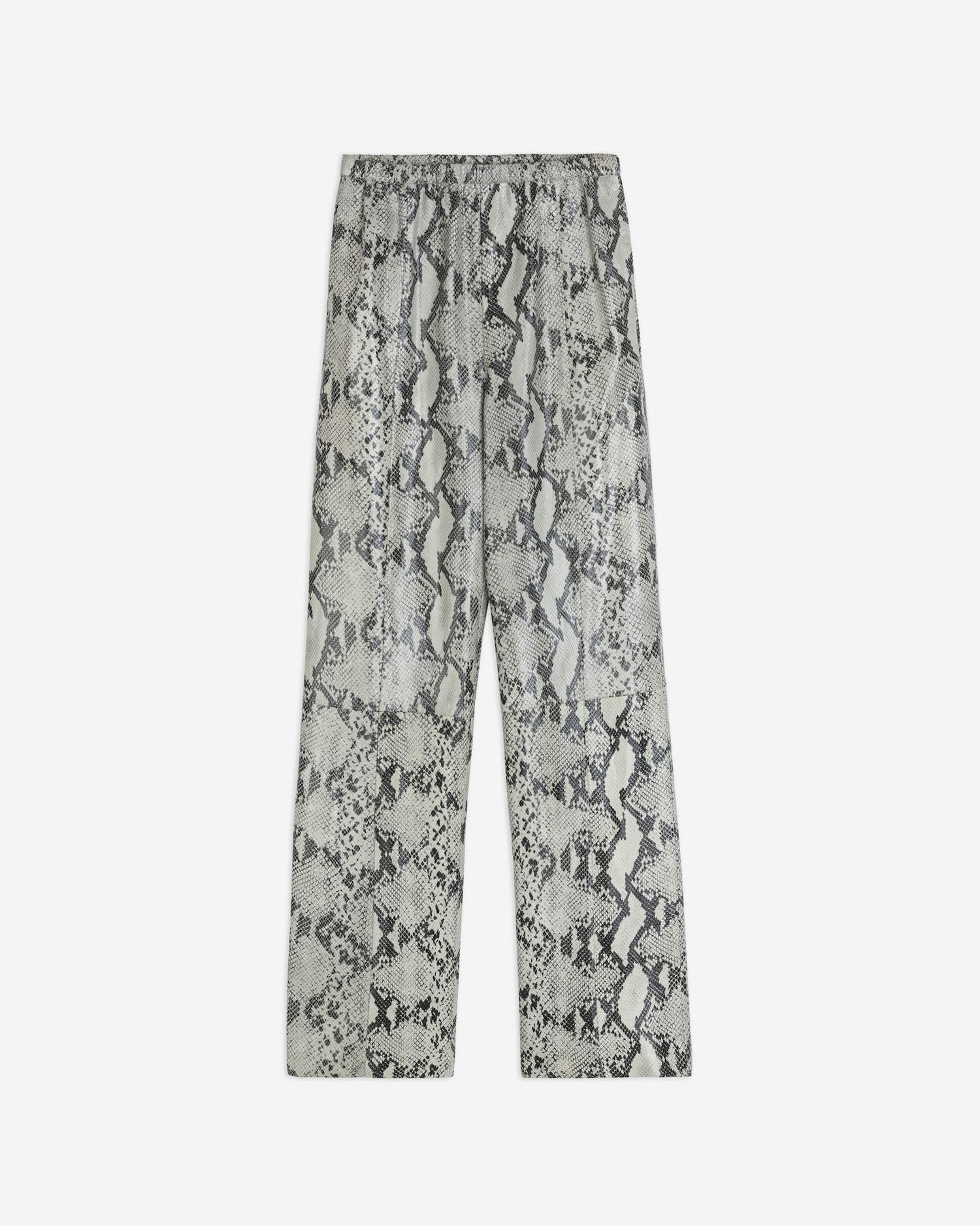 PYTHON PRINT LEATHER TROUSERS