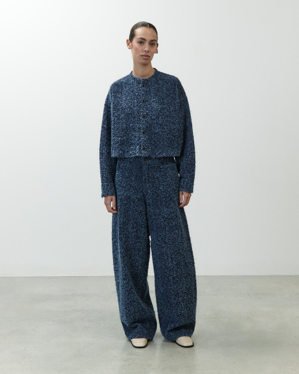 EMBROIDERED DENIM TROUSERS