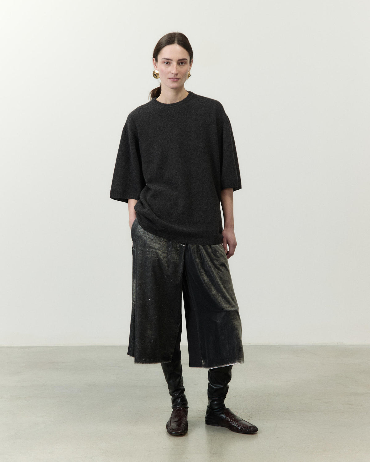 CASHMERE BLEND KNIT T-SHIRT