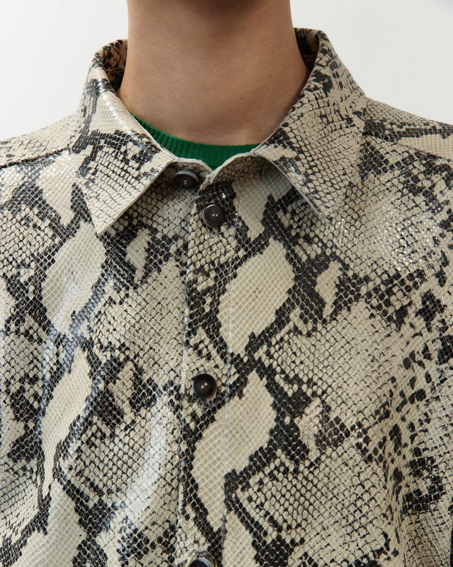 PYTHON PRINT LEATHER SHIRT