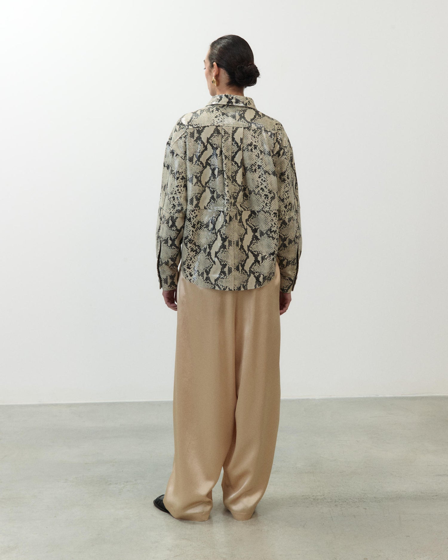 PYTHON PRINT LEATHER SHIRT