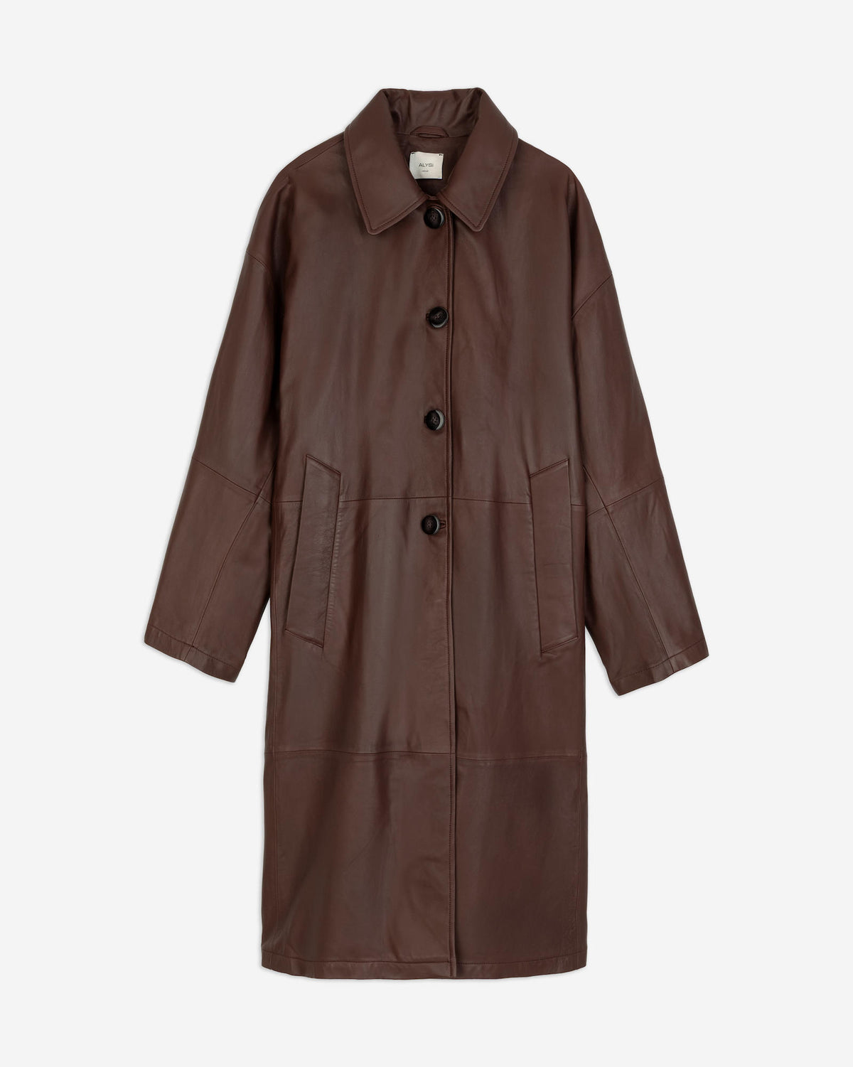 LEATHER CABAN COAT