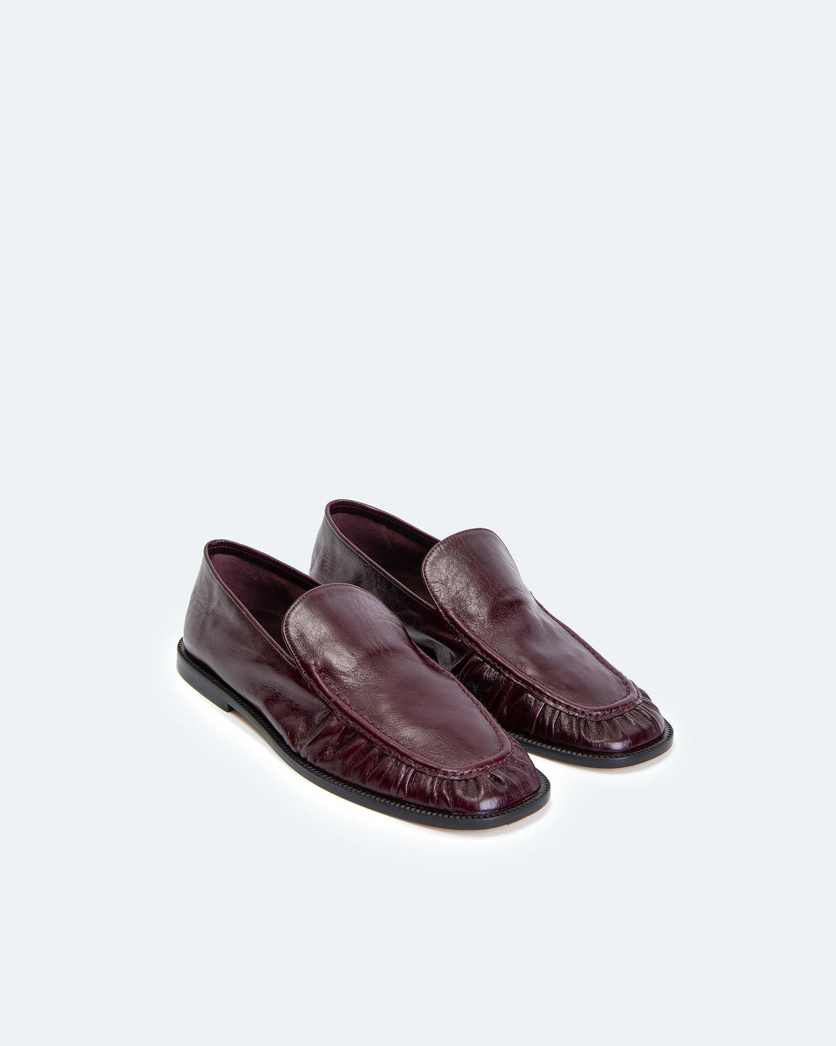 LEATHER RUFFLED LOAFERS