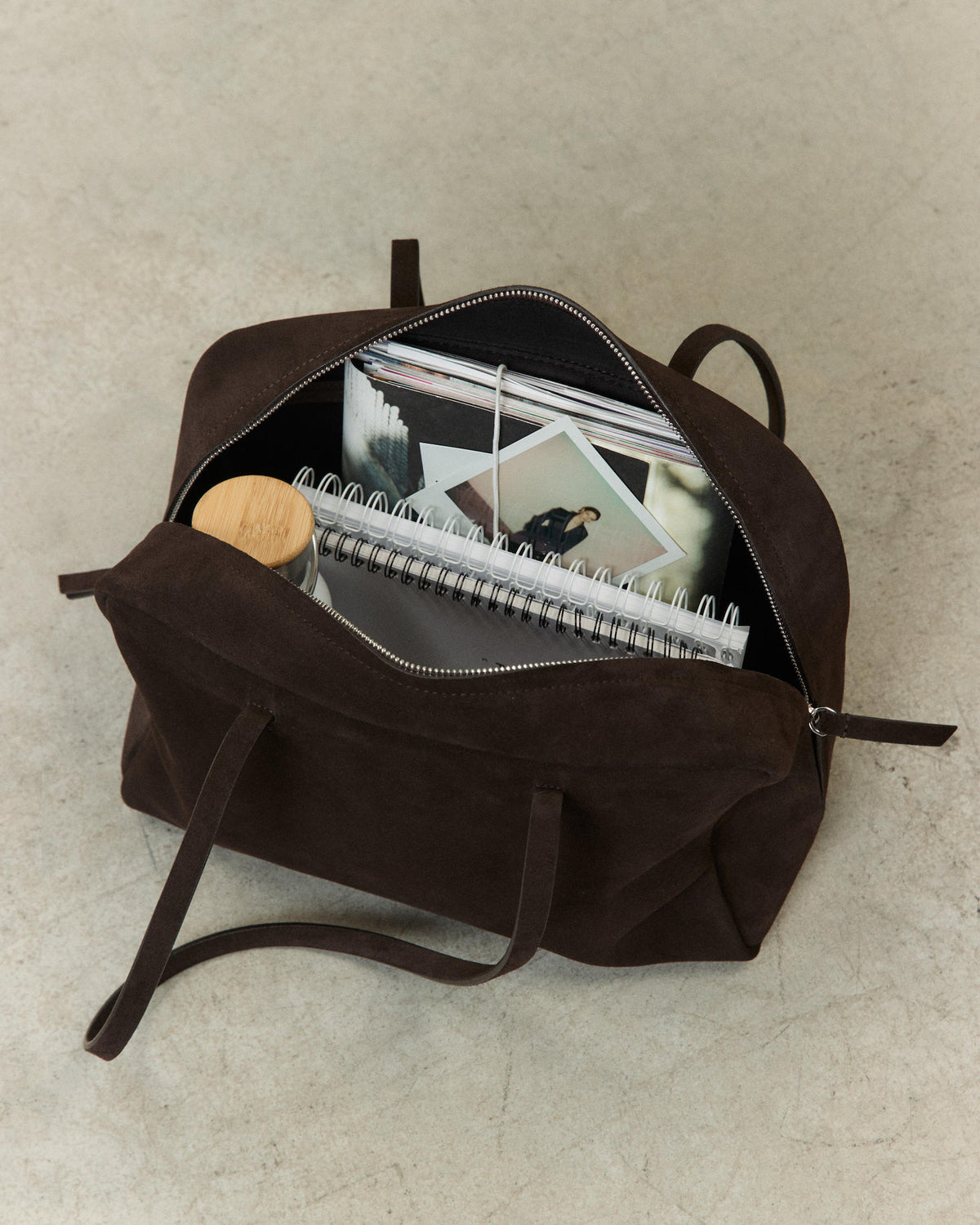 SUEDE BOWLING BAG