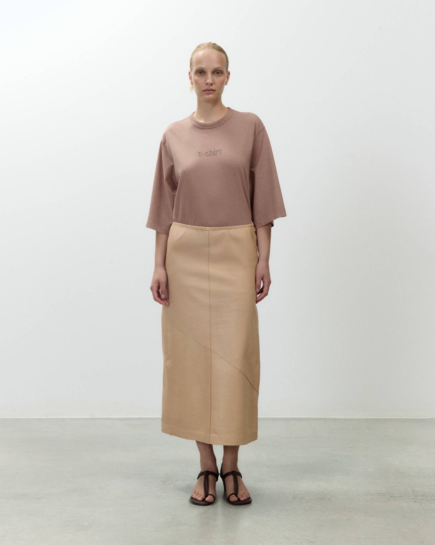 SOFT LEATHER MIDI SKIRT