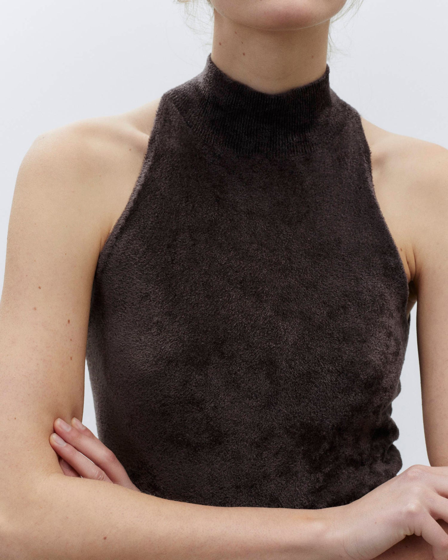 CHENILLE HIGH NECK TOP